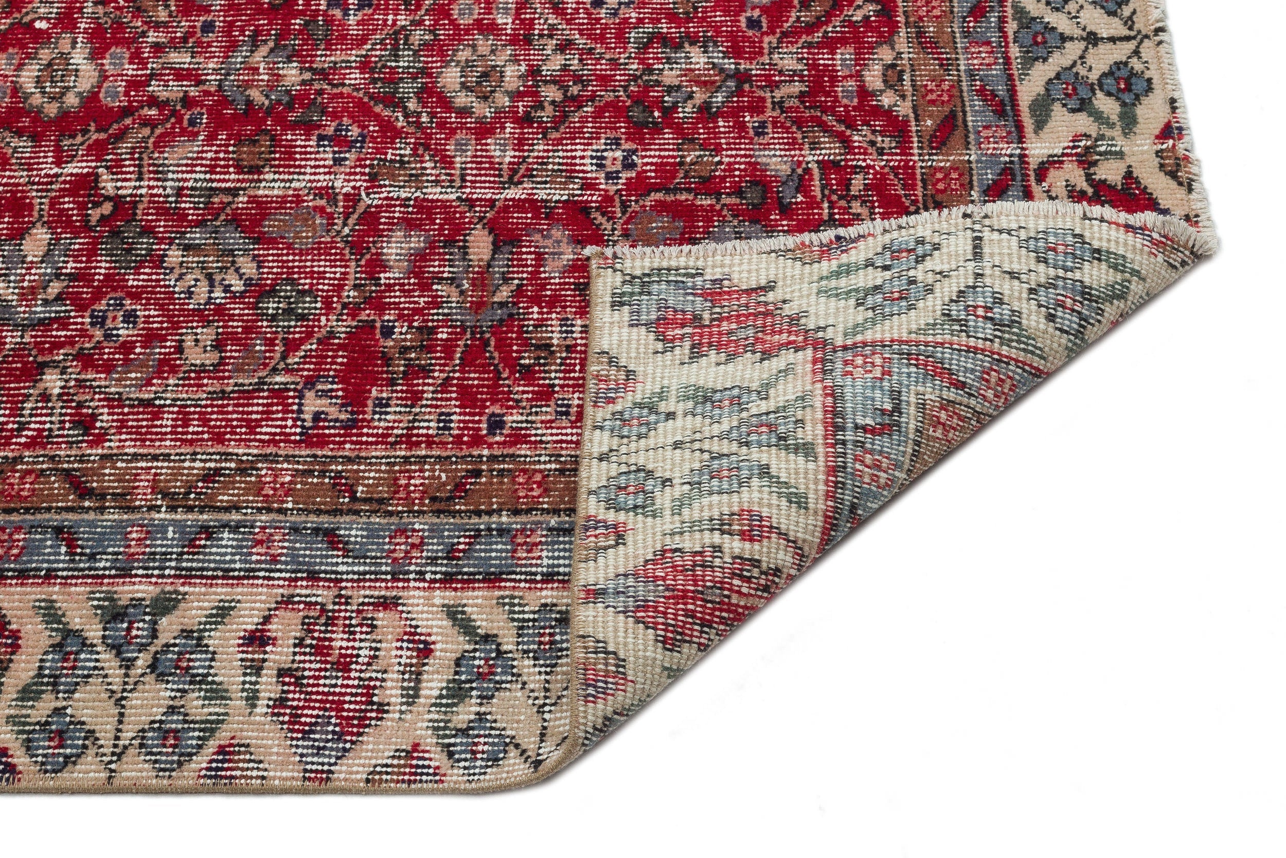 Atina Red Vintage Wool Handmade Area Rug 6'2" x 9'2"