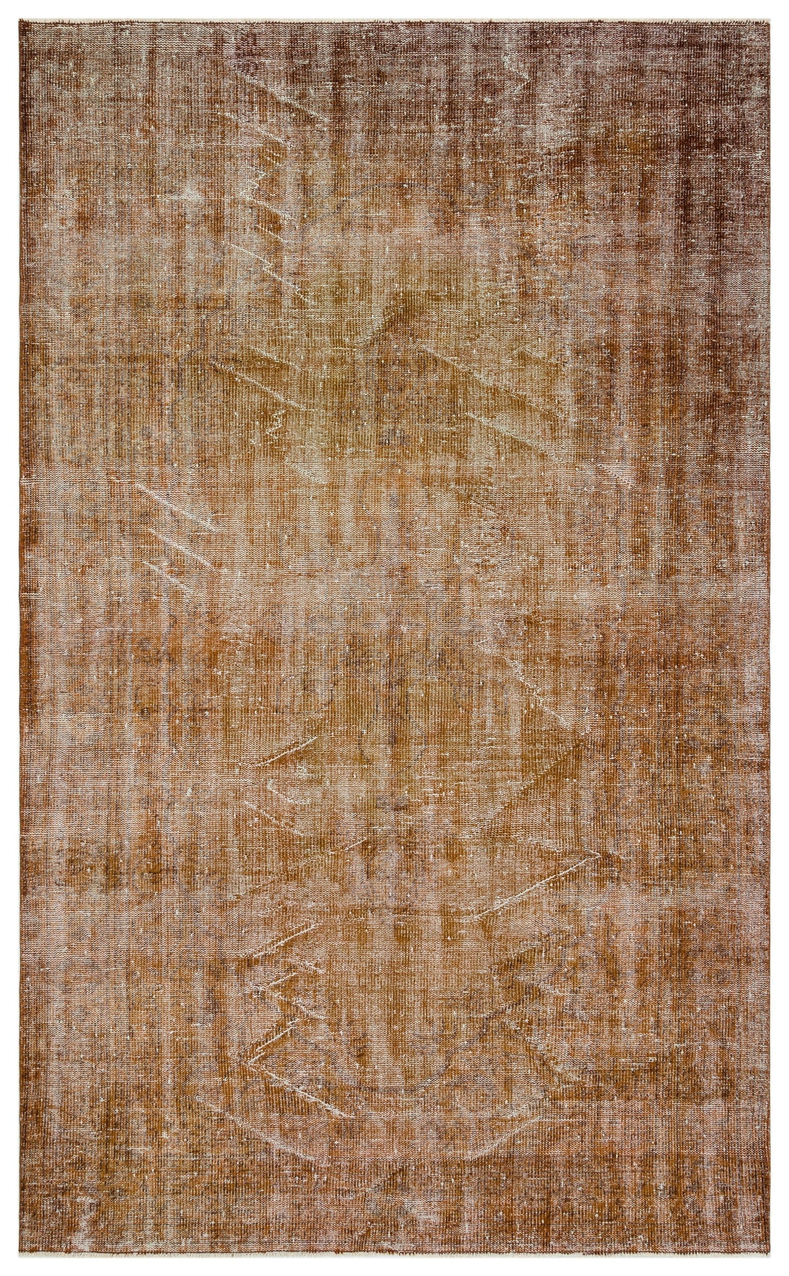 Atina Brown Vintage Wool Handmade Area Rug 6'1" x 10'0"