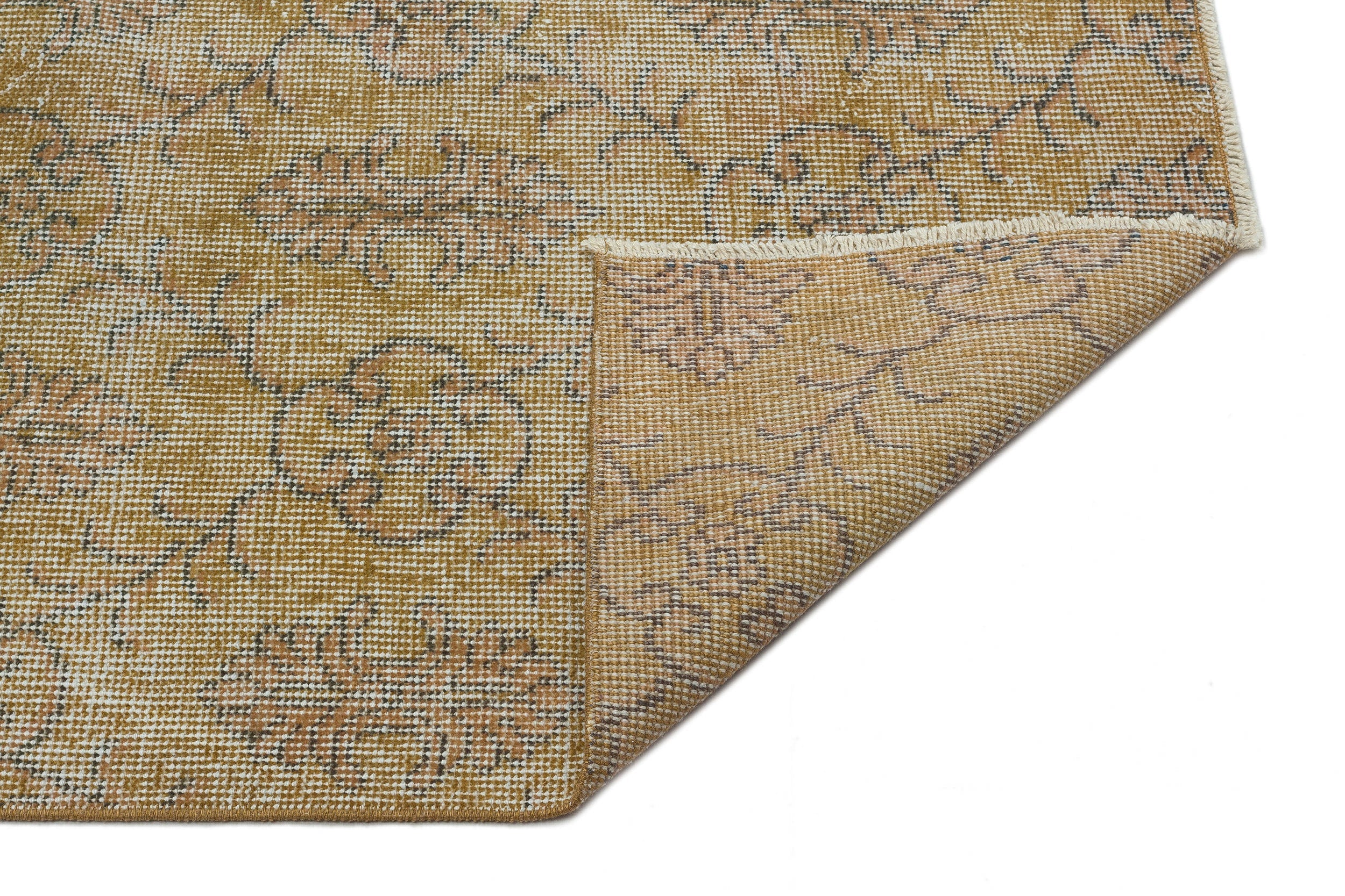 Atina Brown Vintage Wool Handmade Area Rug 5'8" x 9'2"