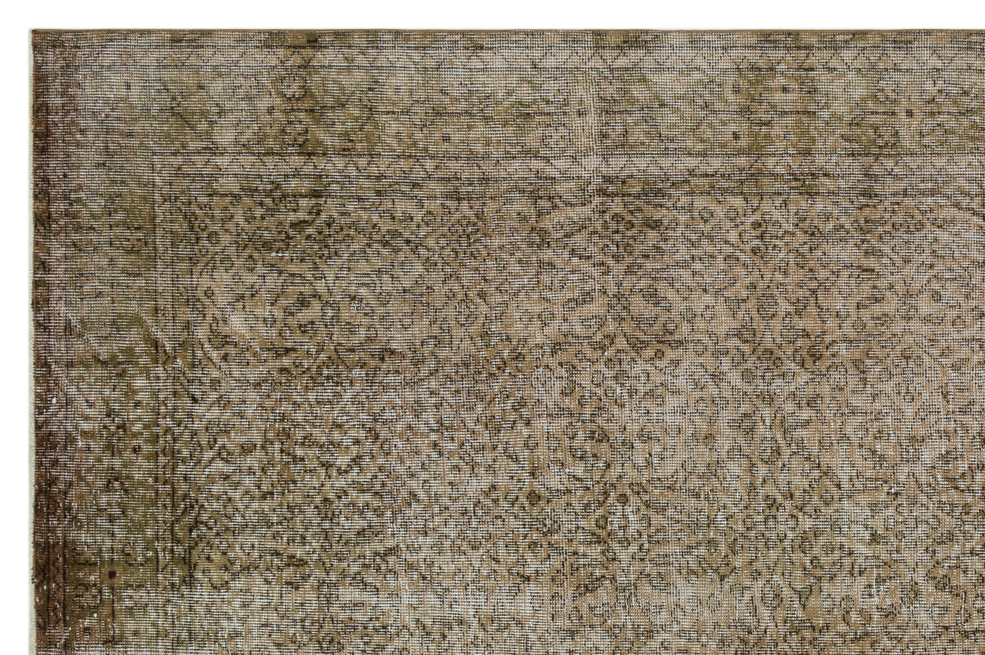 Atina Brown Vintage Wool Handmade Area Rug 6'5" x 10'0"