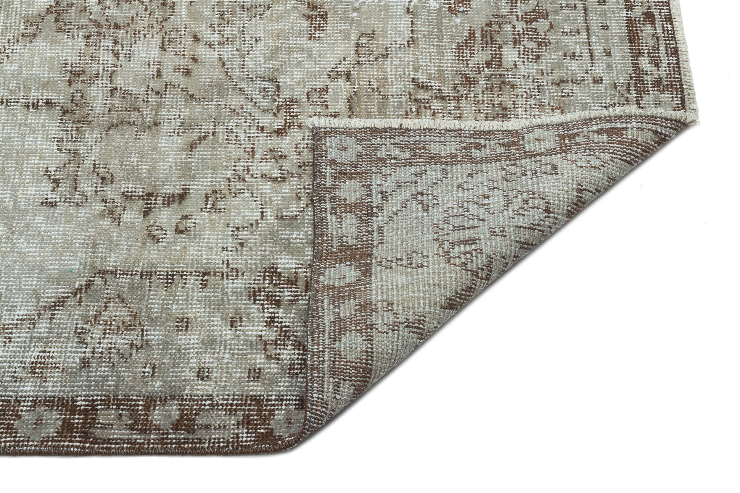Atina Grey Vintage Wool Handmade Area Rug 5'7" x 9'6"