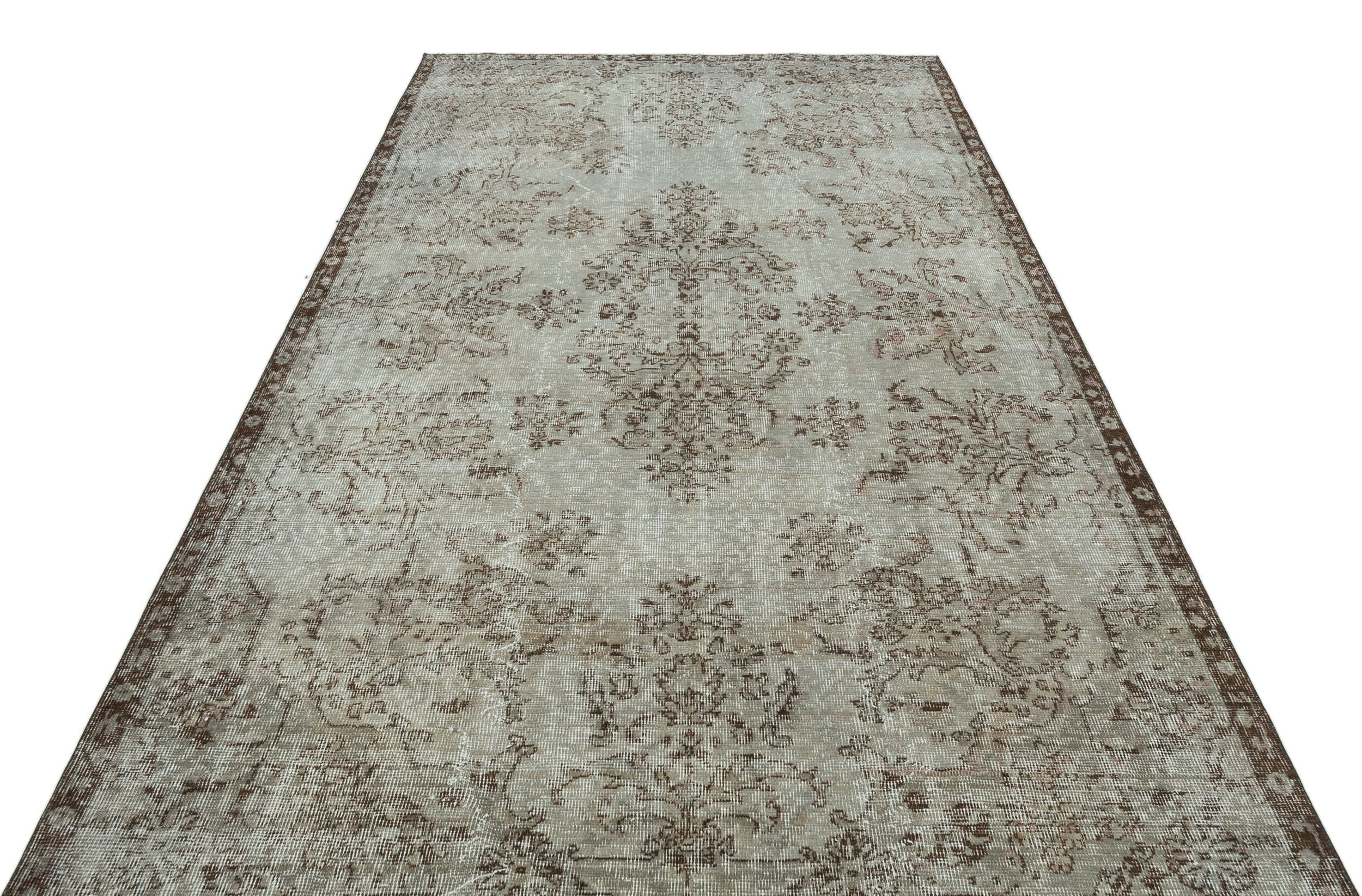 Atina Grey Vintage Wool Handmade Area Rug 5'7" x 9'6"