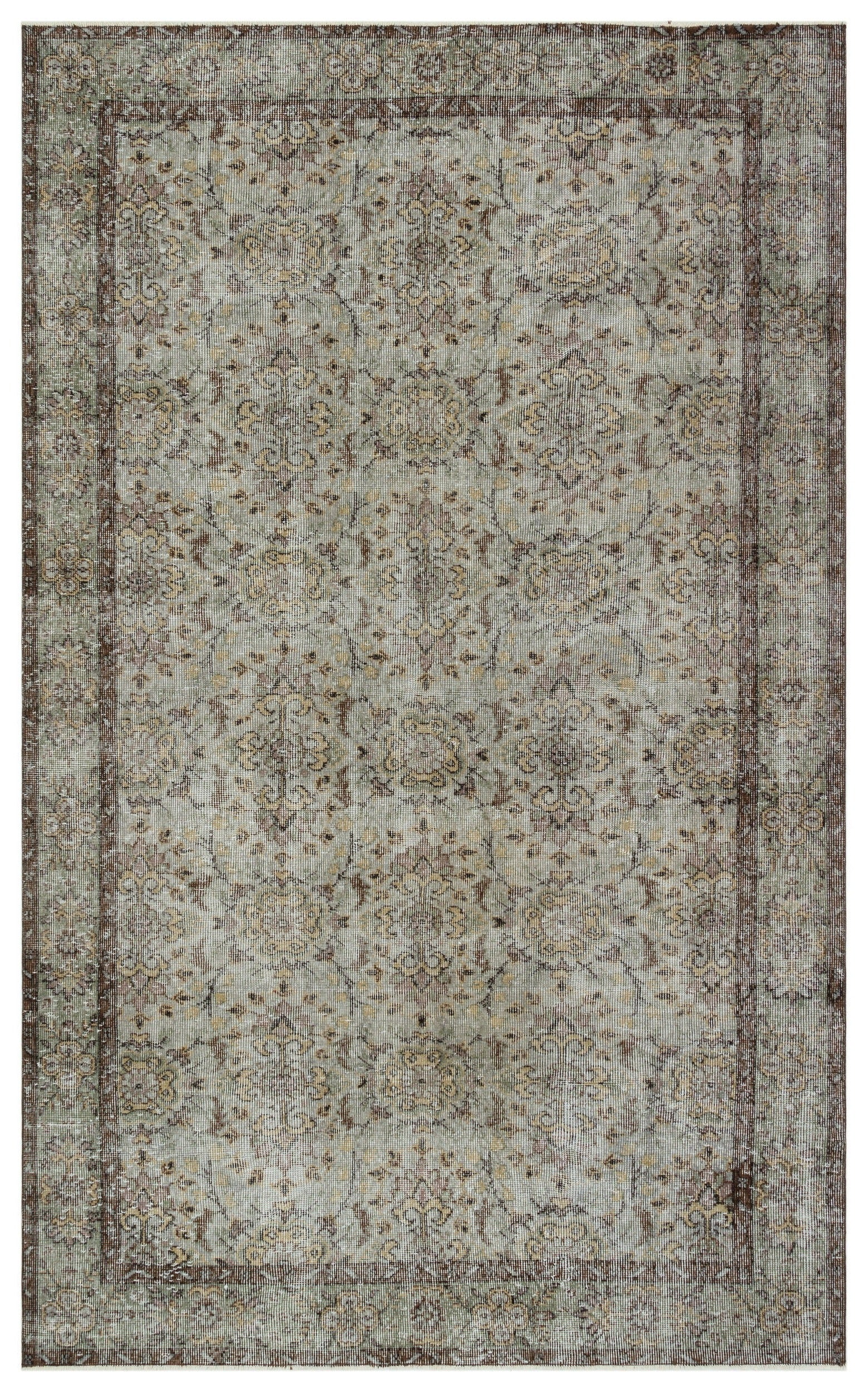 Atina Grey Vintage Wool Handmade Area Rug 5'9" x 9'6"