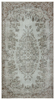 Atina Grey Vintage Wool Handmade Area Rug 5'1" x 8'10"