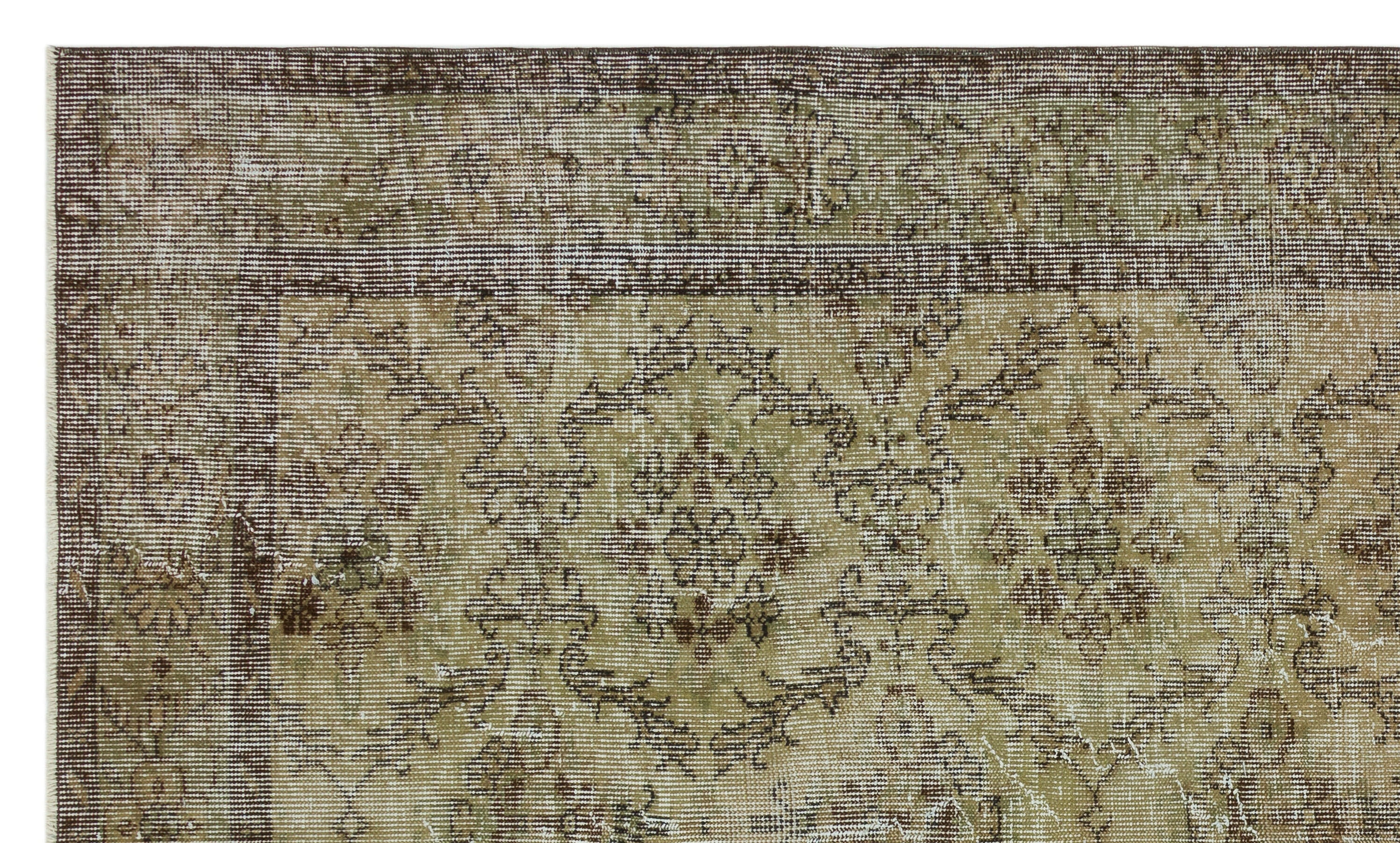 Atina Green Vintage Wool Handmade Area Rug 5'1" x 8'8"