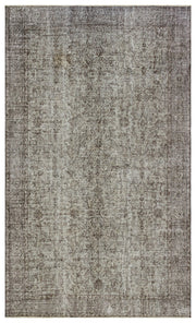 Atina Grey Vintage Wool Handmade Area Rug 5'8" x 9'1"
