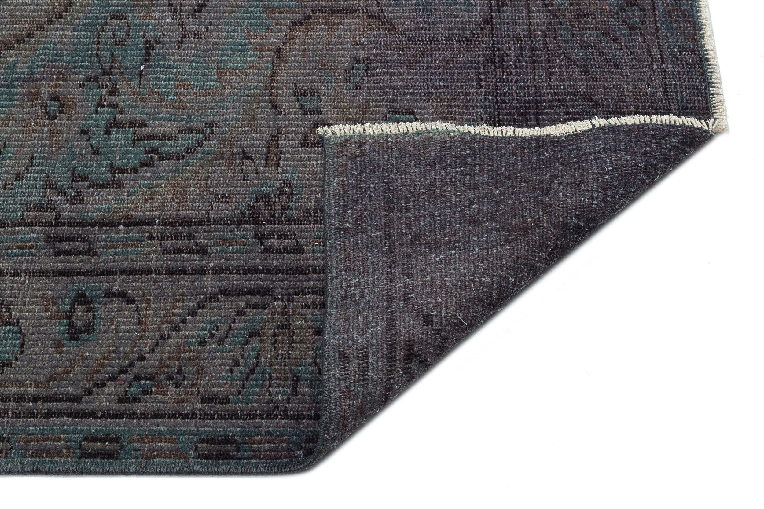 Atina Grey Vintage Wool Handmade Area Rug 5'10" x 9'10"