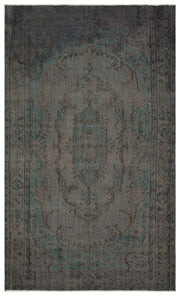 Atina Grey Vintage Wool Handmade Area Rug 5'10" x 9'10"
