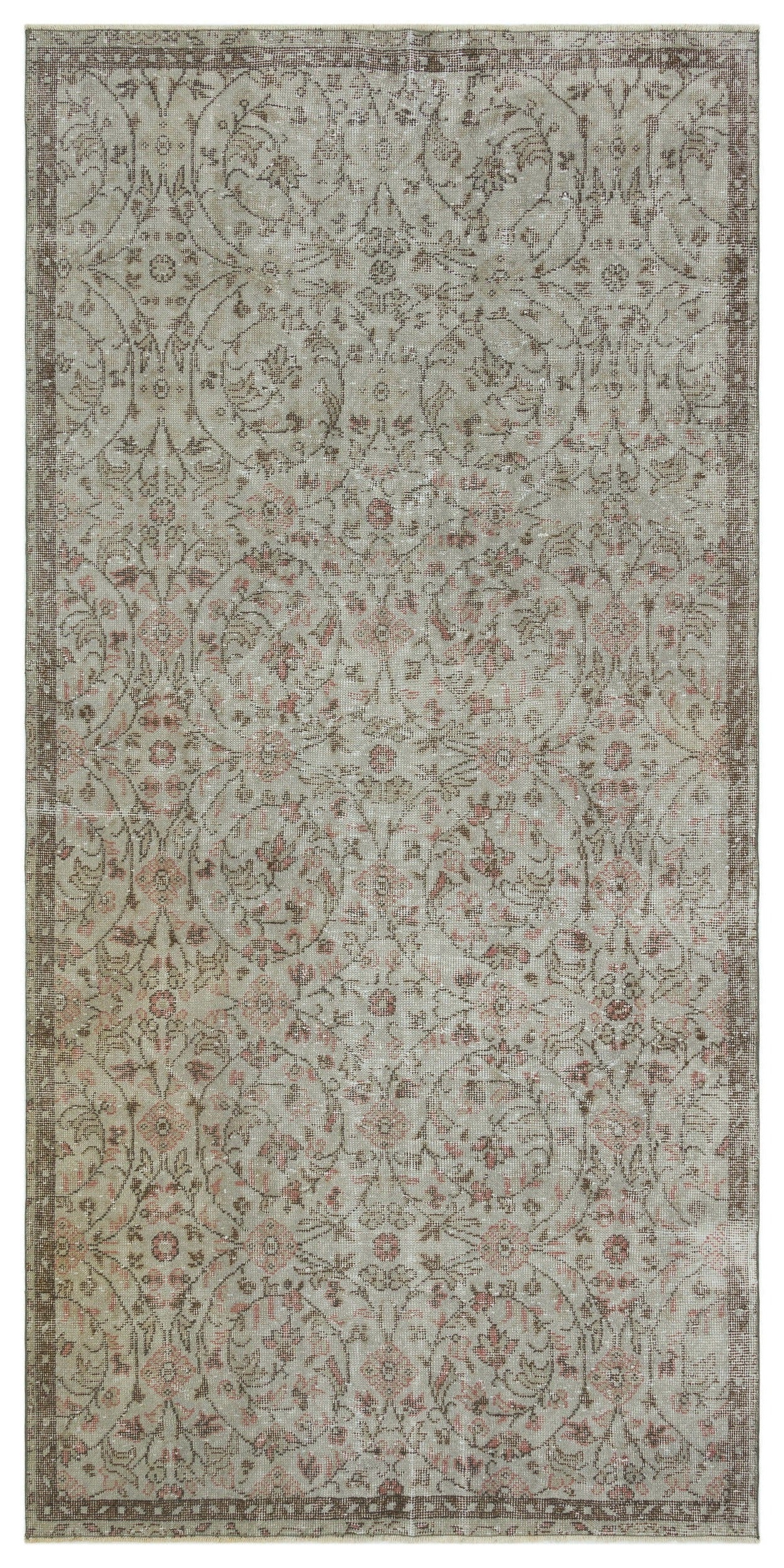 Atina Grey Vintage Wool Handmade Area Rug 4'6" x 9'3"