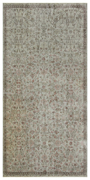Atina Grey Vintage Wool Handmade Area Rug 4'6" x 9'3"