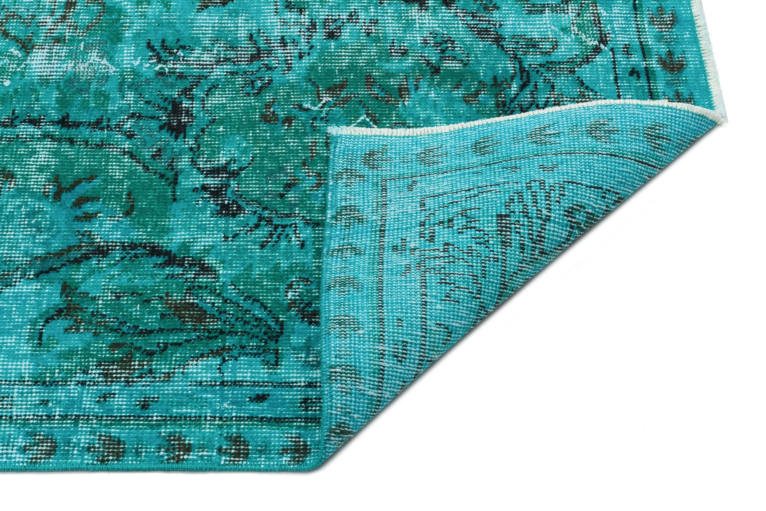 Atina Turquoise Vintage Wool Handmade Area Rug 5'2" x 8'9"