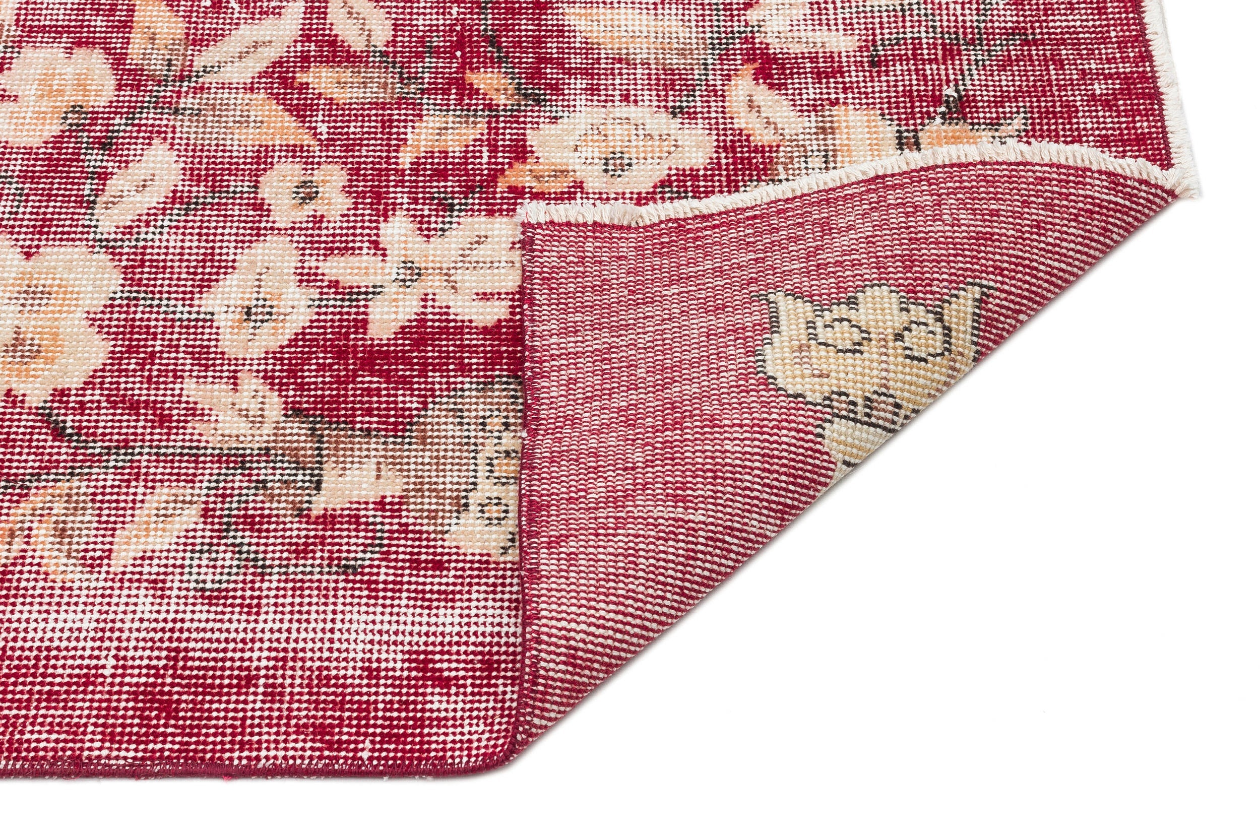 Atina Red Vintage Wool Handmade Area Rug 3'10" x 6'10"