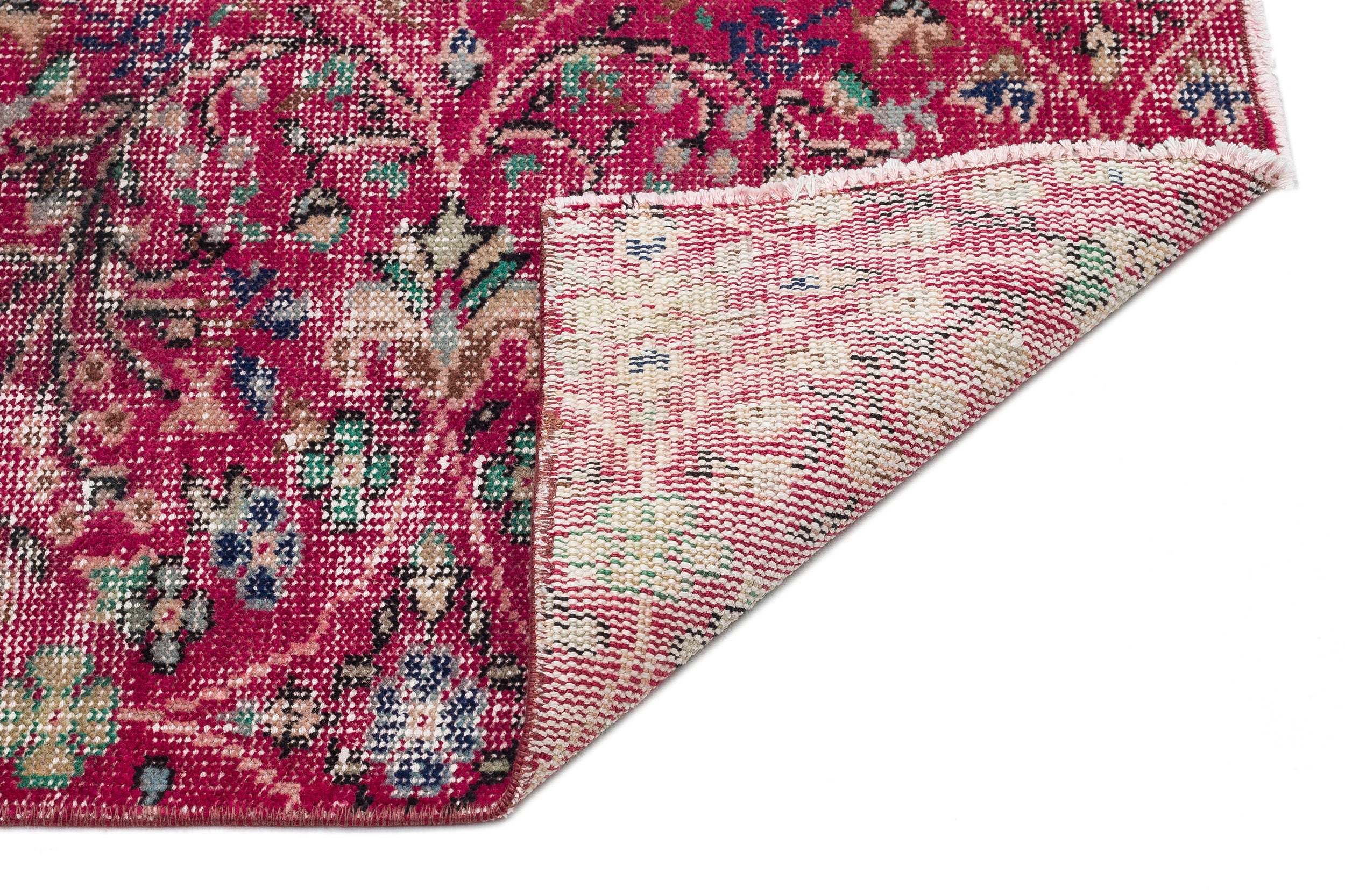 Atina Red Vintage Wool Handmade Area Rug 3'7" x 6'6"