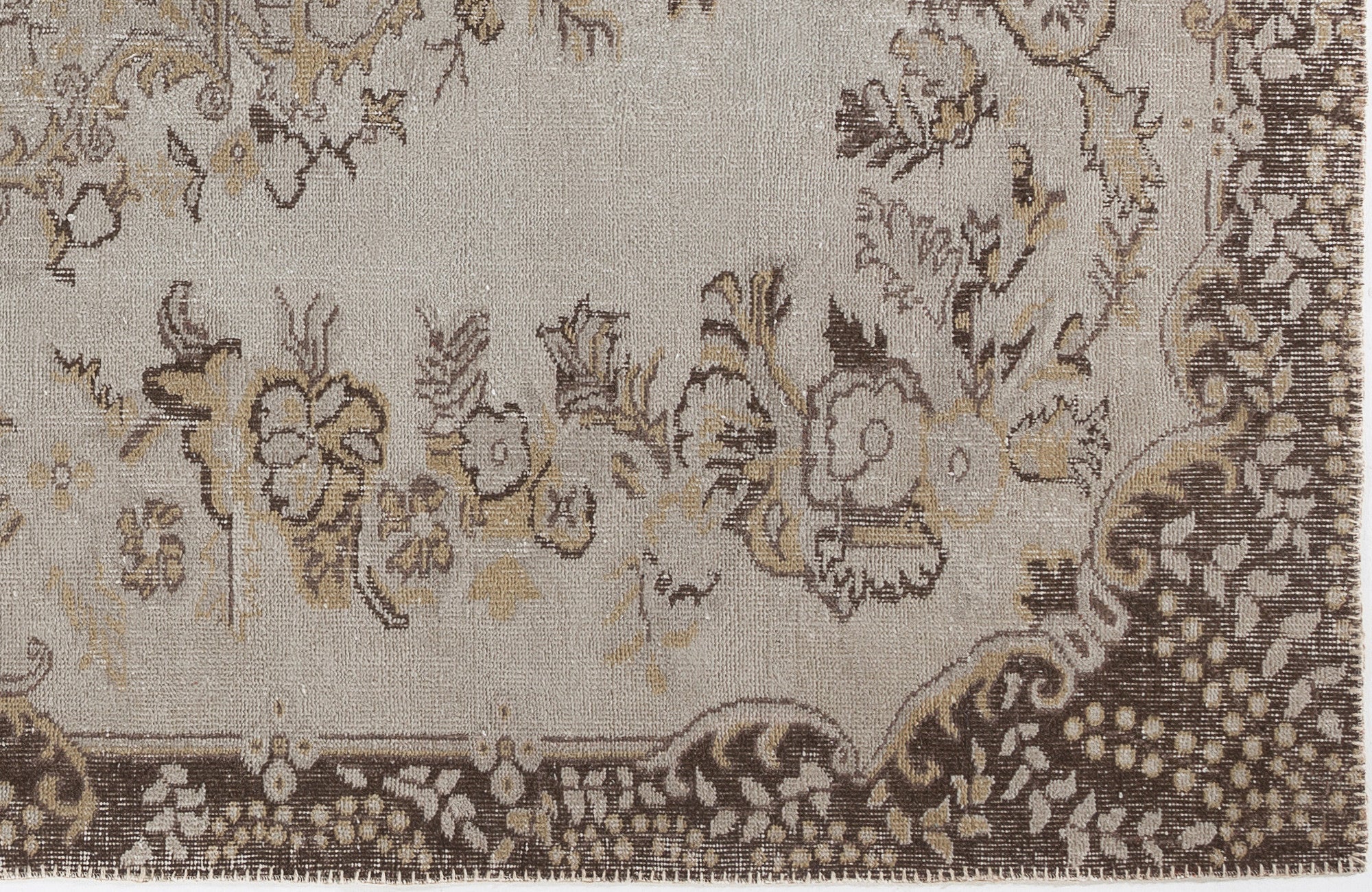 Atina Beige Vintage Wool Handmade Area Rug 6'1" x 9'8"