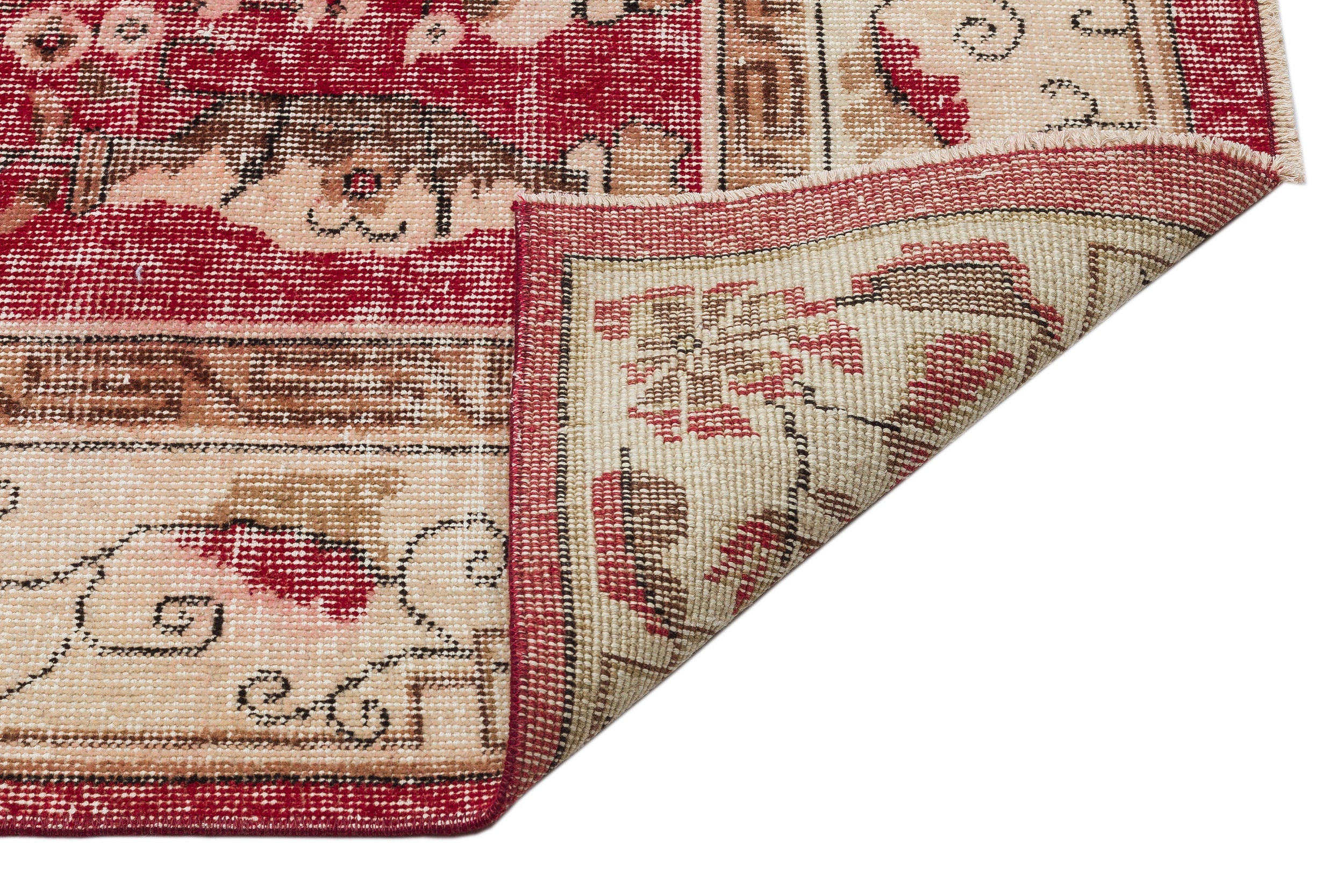 Atina Red Vintage Wool Handmade Area Rug 6'7" x 10'4"
