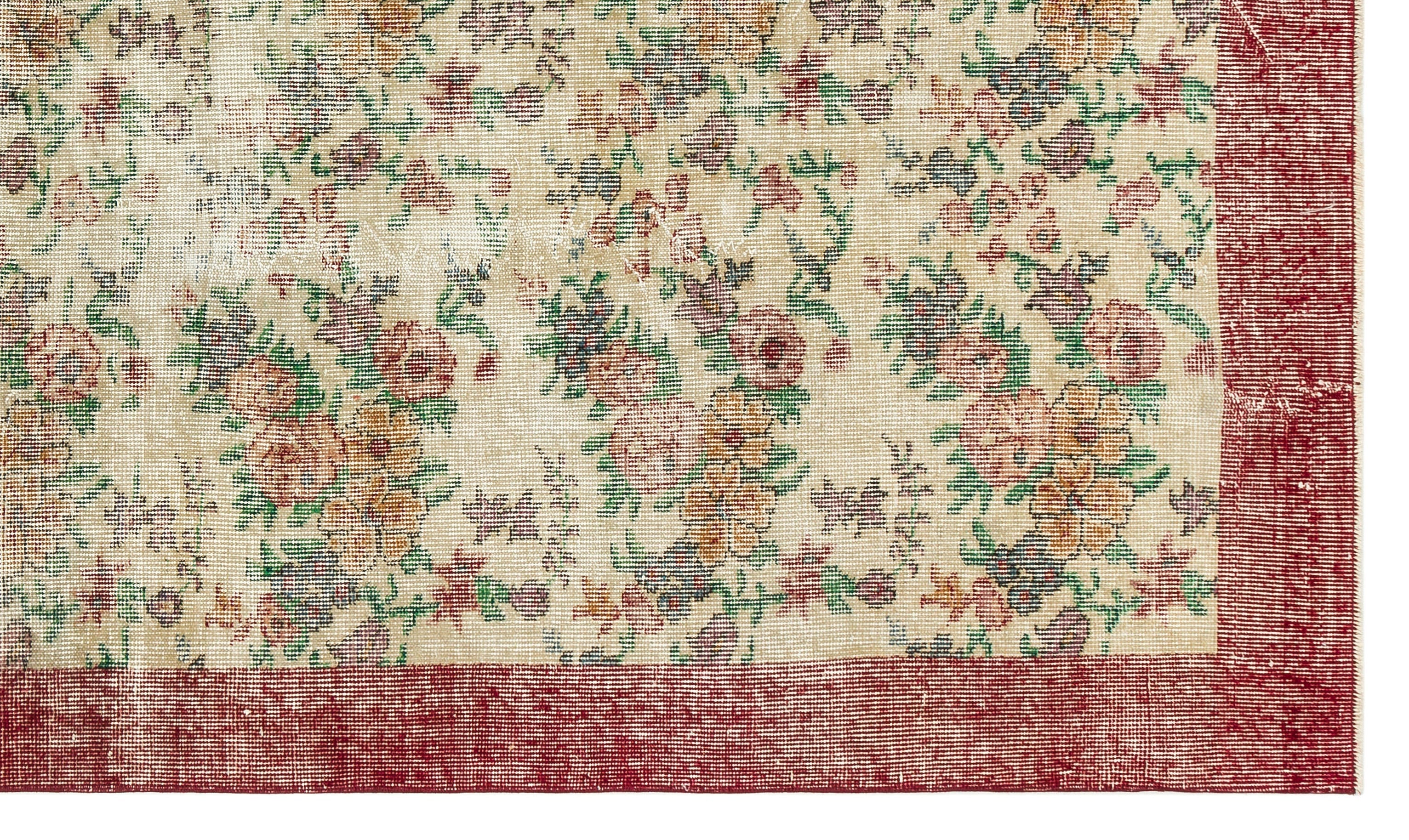 Atina Beige Vintage Wool Handmade Area Rug 5'5" x 9'1"