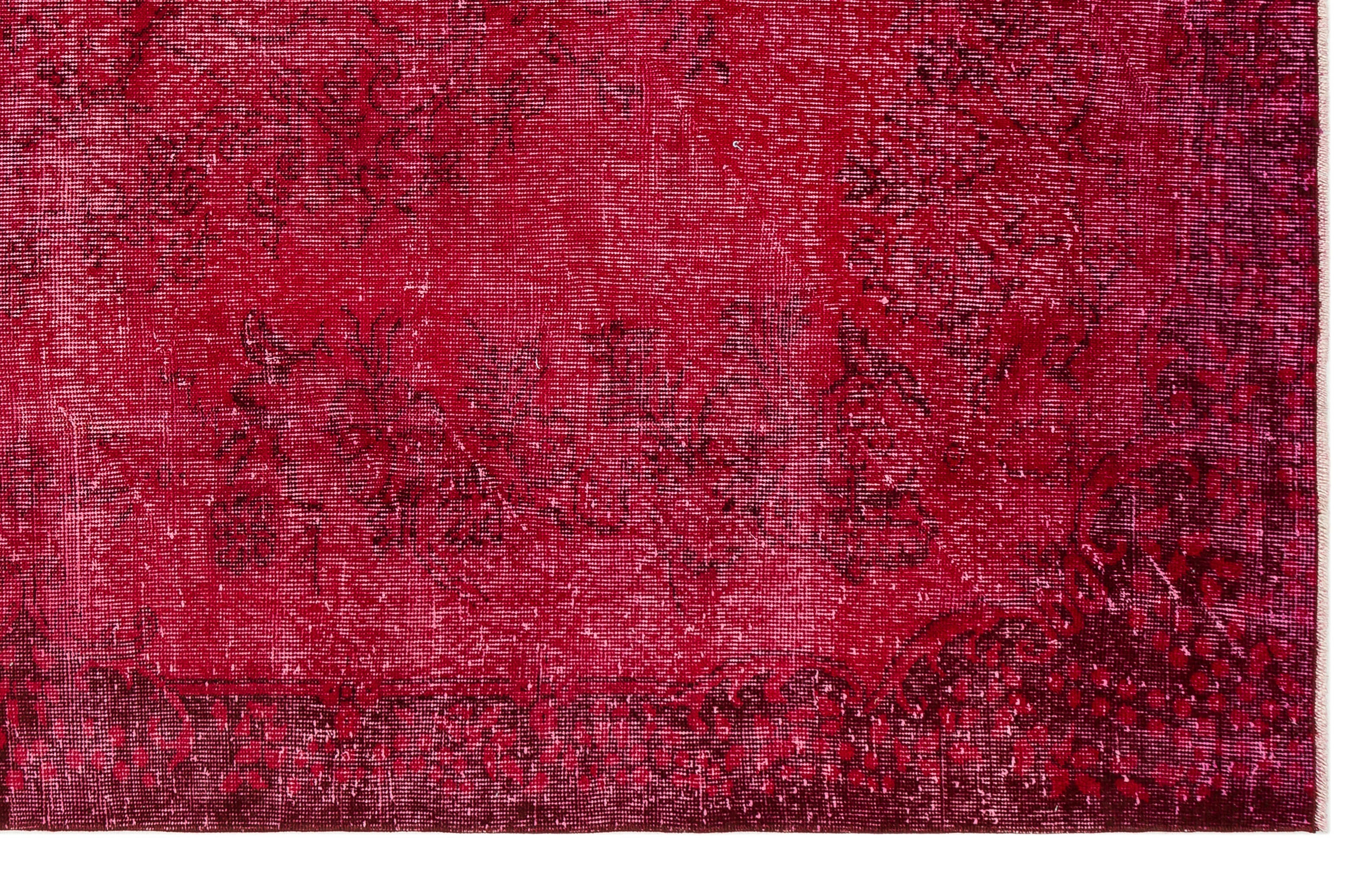 Atina Red Vintage Wool Handmade Area Rug 5'11" x 9'3"