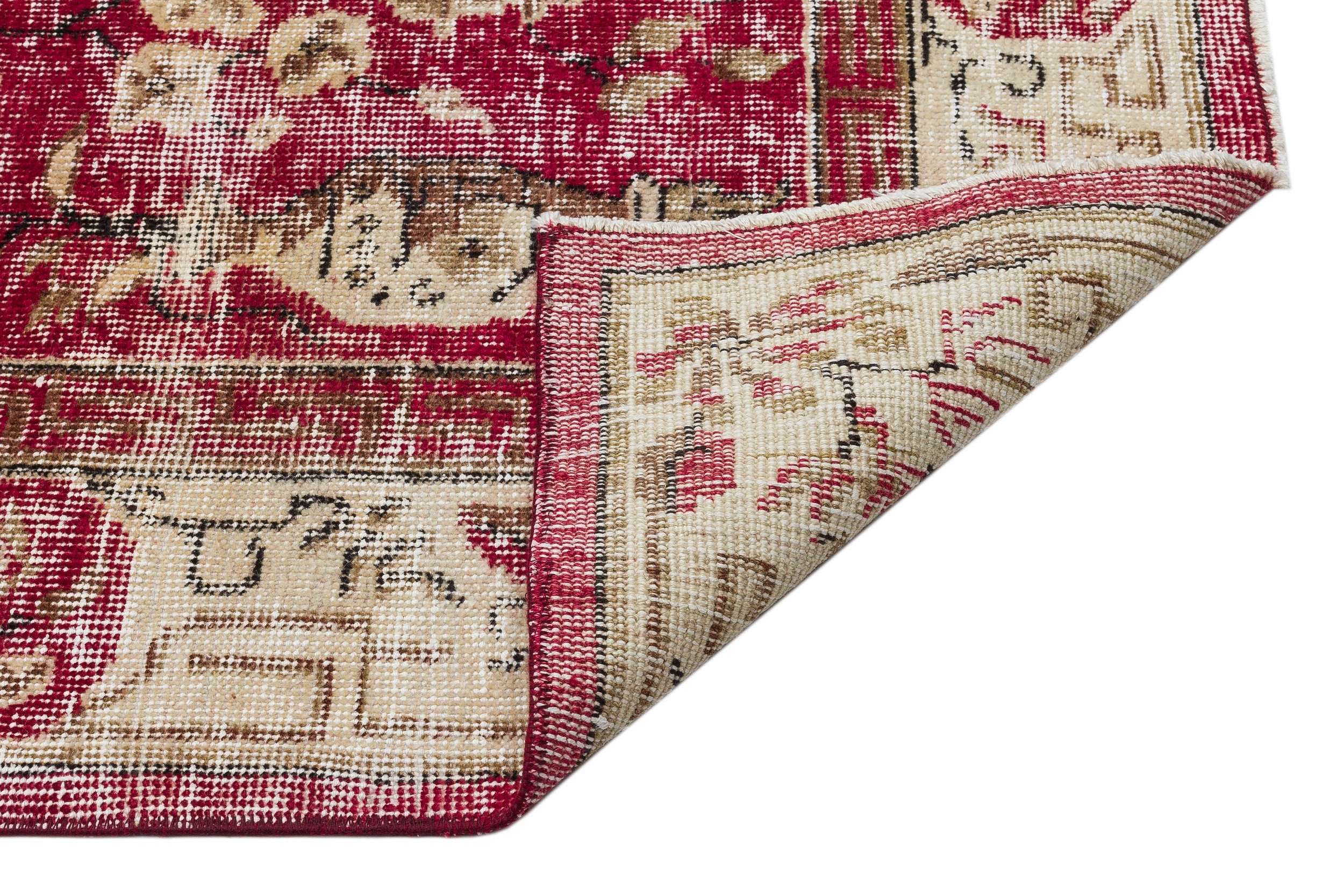 Atina Red Classic Wool Handmade Area Rug 6'4" x 9'1"