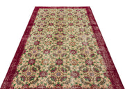 Atina Cream Vintage Wool Handmade Area Rug 4'8" x 7'8"