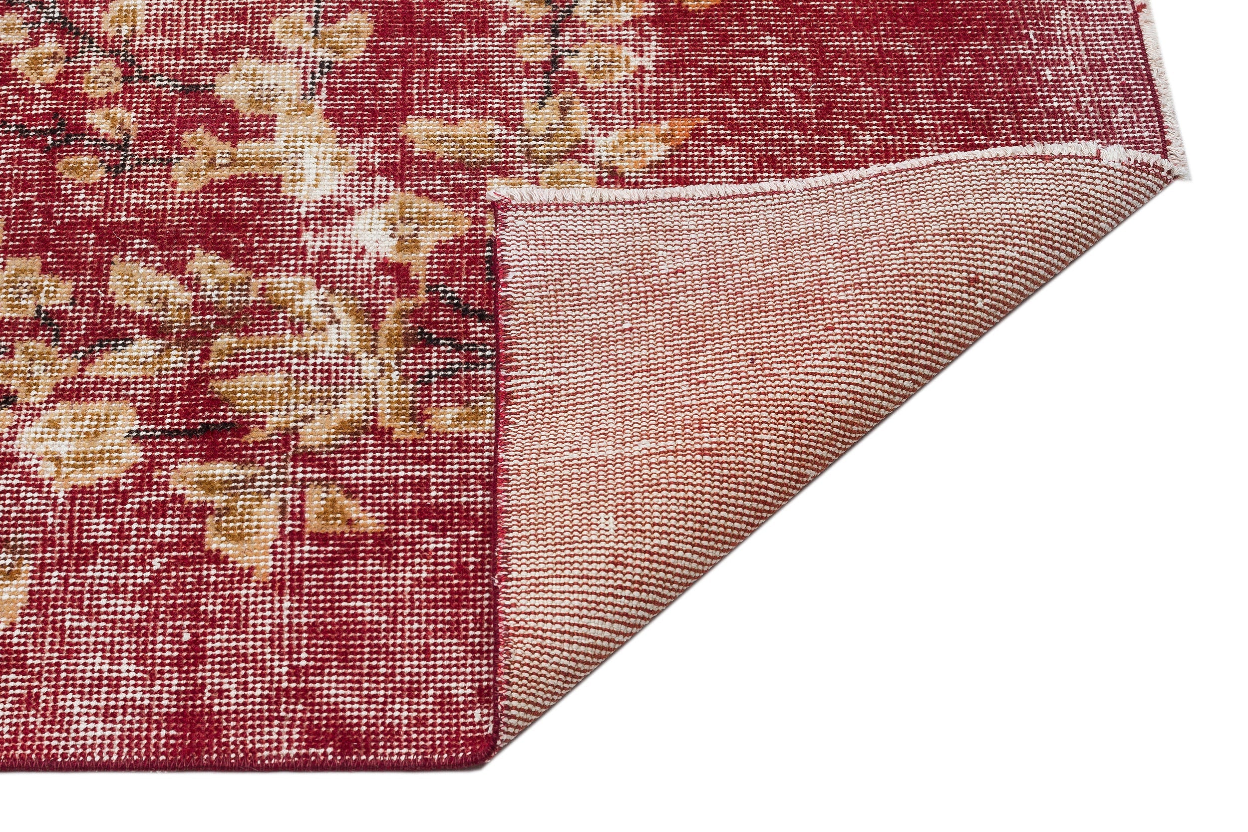 Atina Red Vintage Wool Handmade Area Rug 4'11" x 8'4"