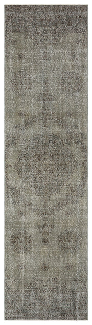 Atina Grey Vintage Wool Handmade Area Rug 3'1" x 11'5"