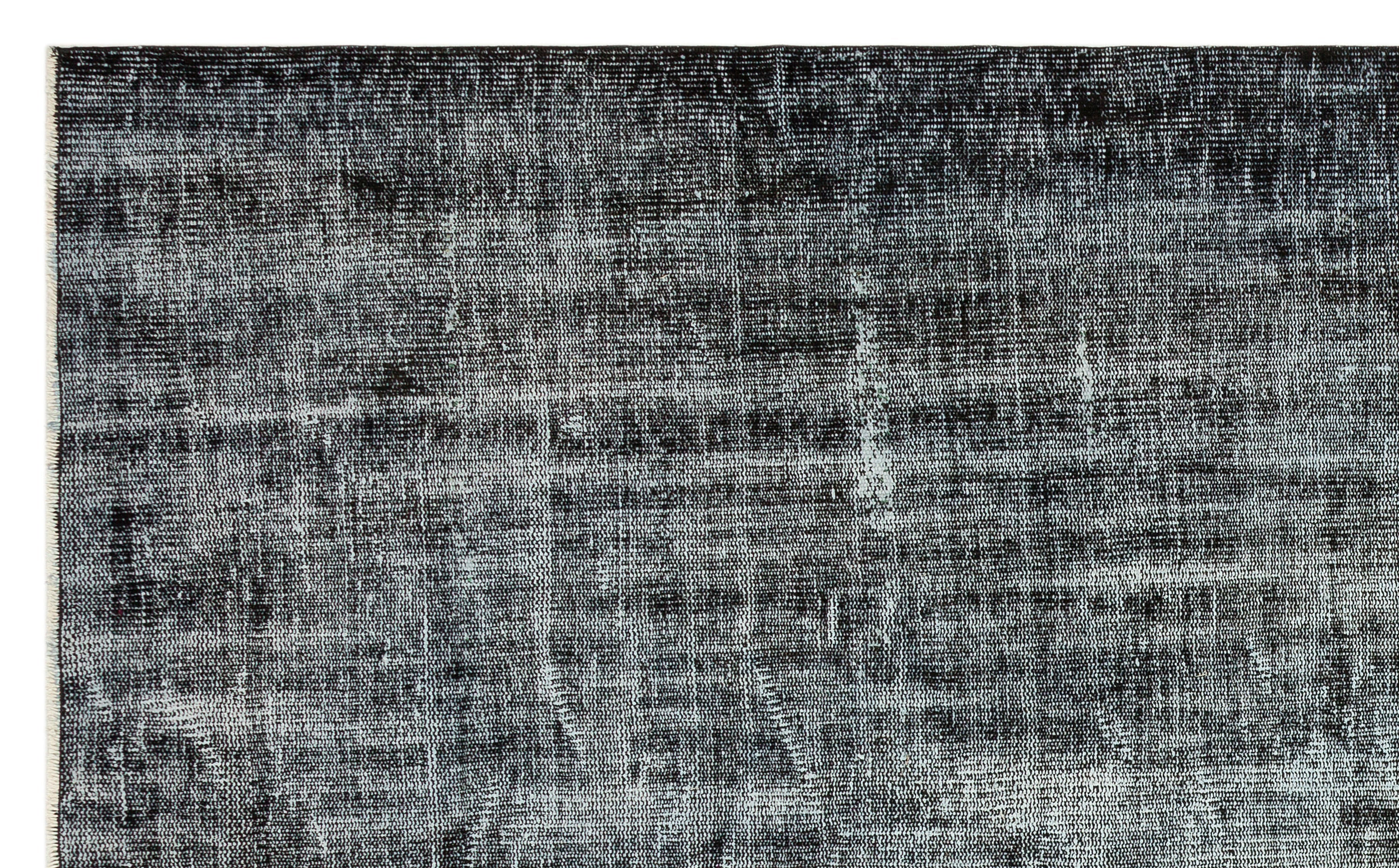 Atina Black Vintage Wool Handmade Area Rug 5'6" x 9'0"