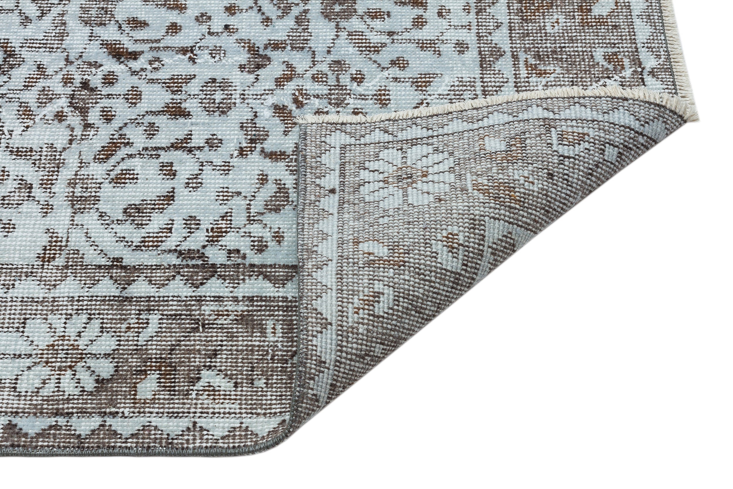 Atina Grey Vintage Wool Handmade Area Rug 5'6" x 9'3"