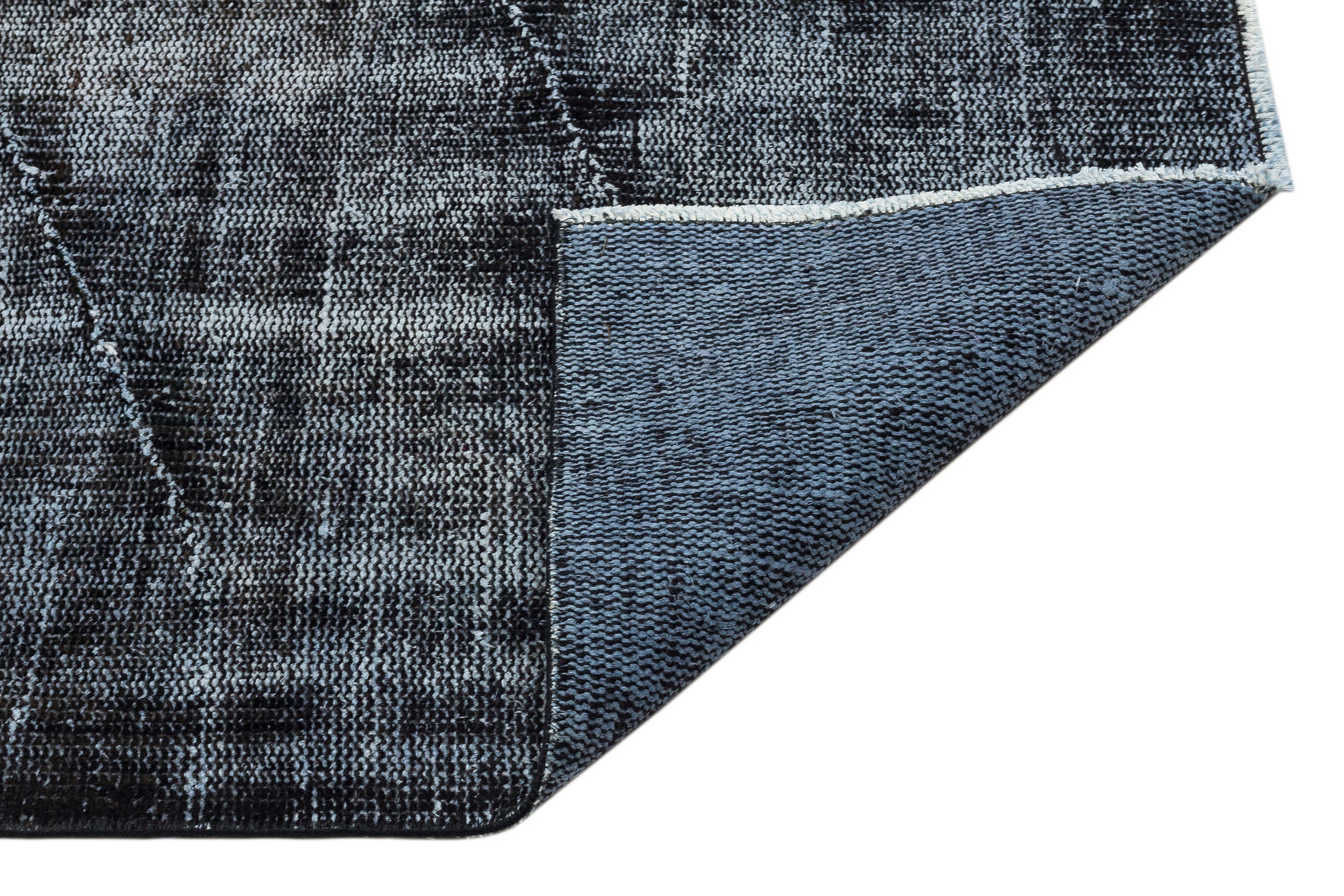 Atina Black Vintage Wool Handmade Area Rug 6'1" x 9'1"