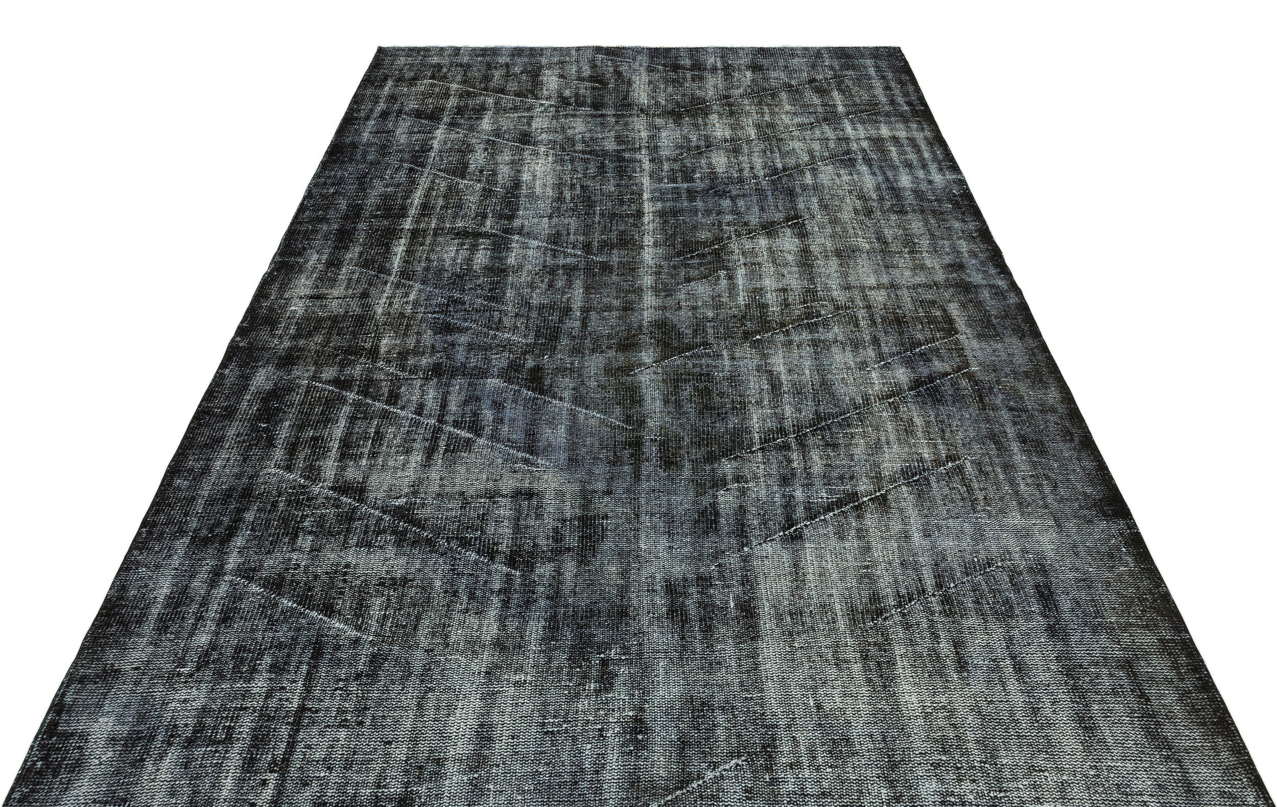 Atina Black Vintage Wool Handmade Area Rug 6'1" x 9'1"