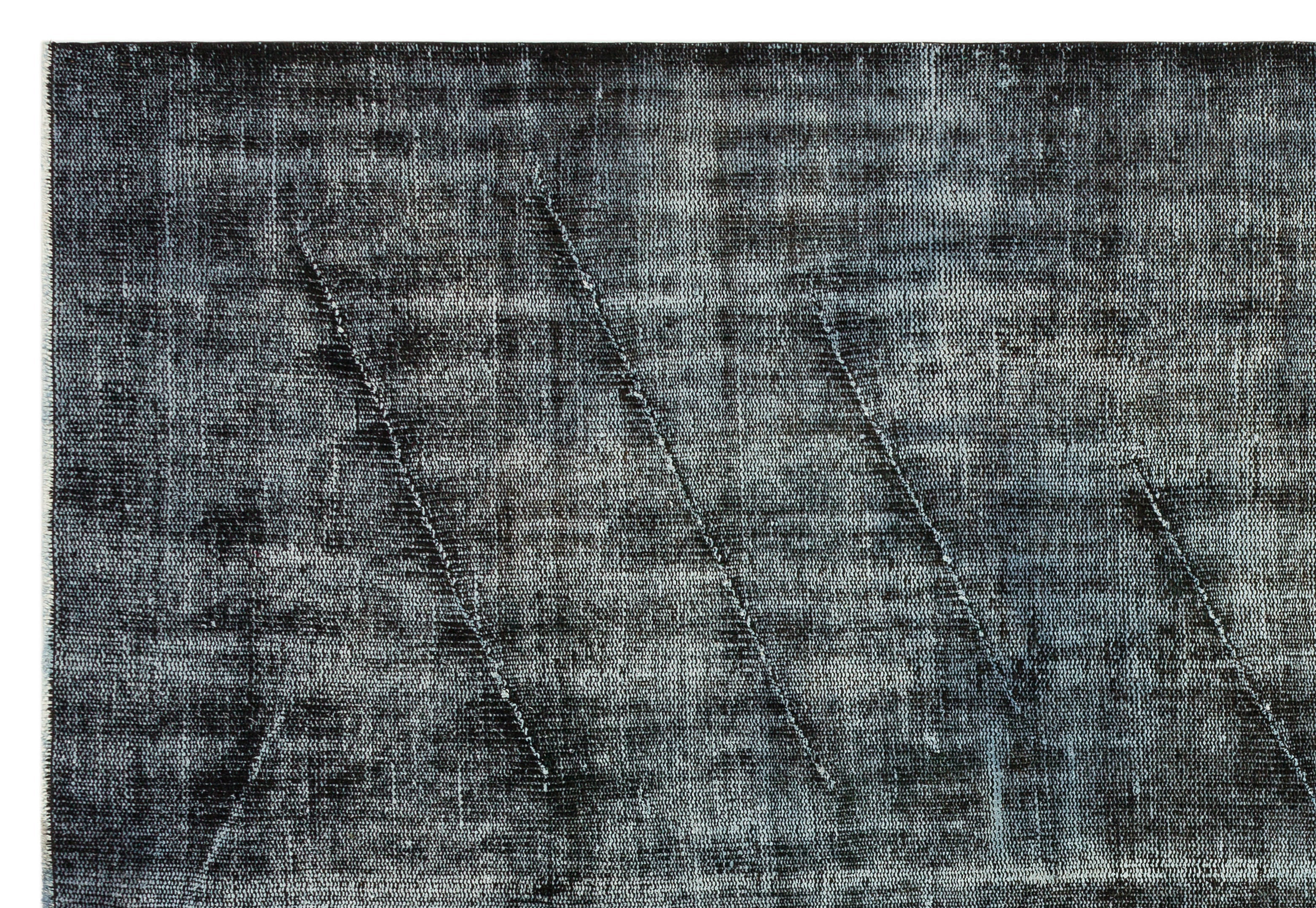 Atina Black Vintage Wool Handmade Area Rug 6'1" x 9'1"