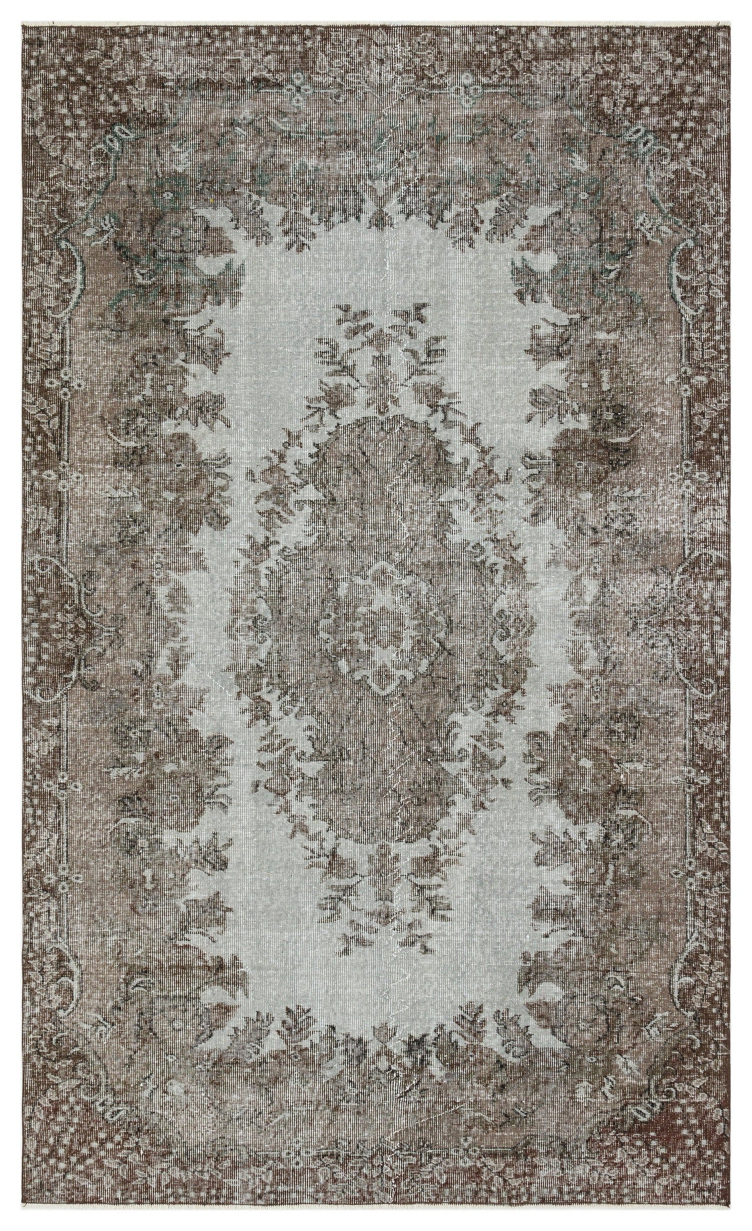 Atina Brown Vintage Wool Handmade Area Rug 5'1" x 8'4"