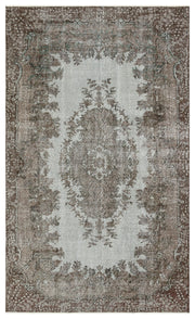 Atina Brown Vintage Wool Handmade Area Rug 5'1" x 8'4"
