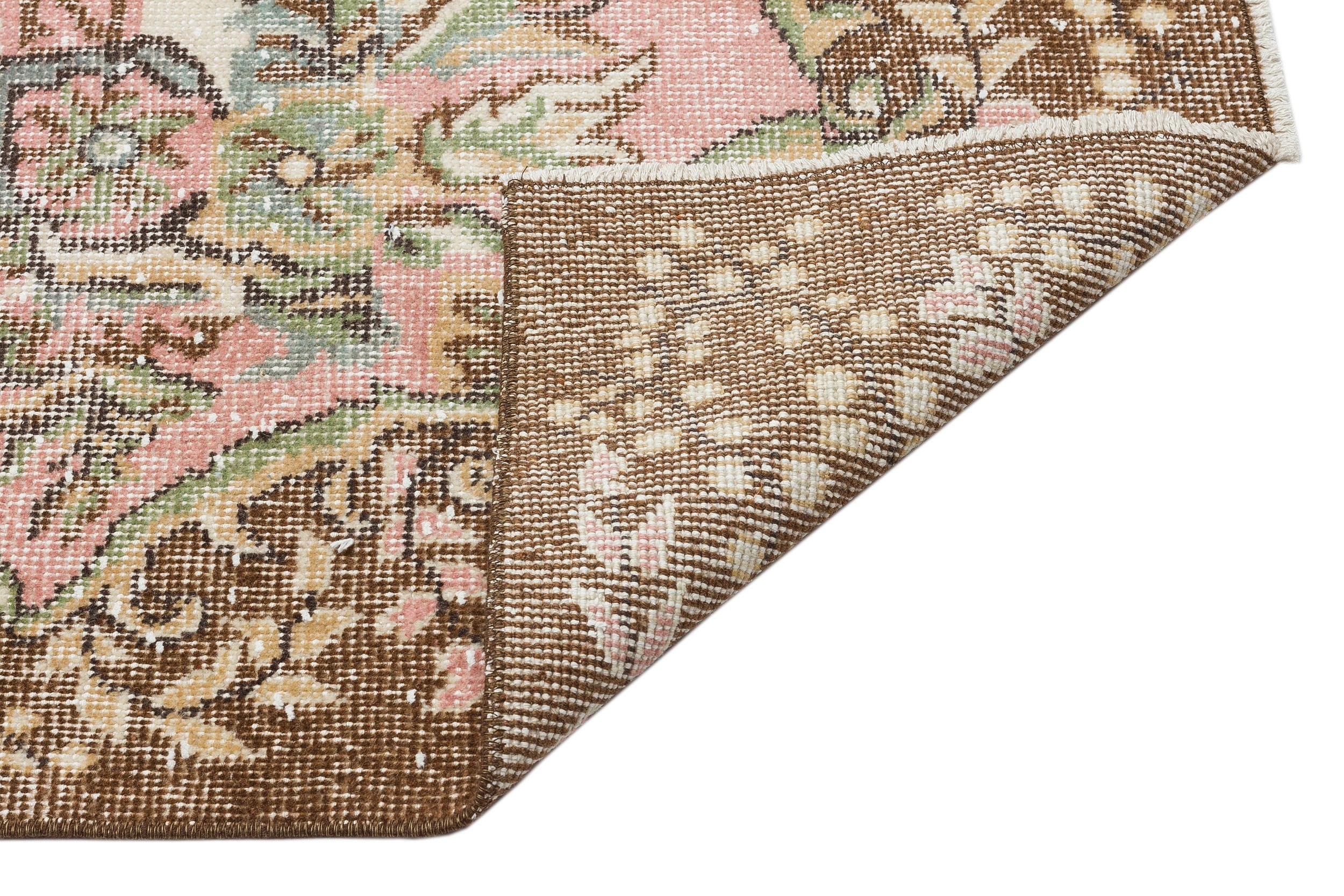 Atina Beige Vintage Wool Handmade Area Rug 6'0" x 10'5"