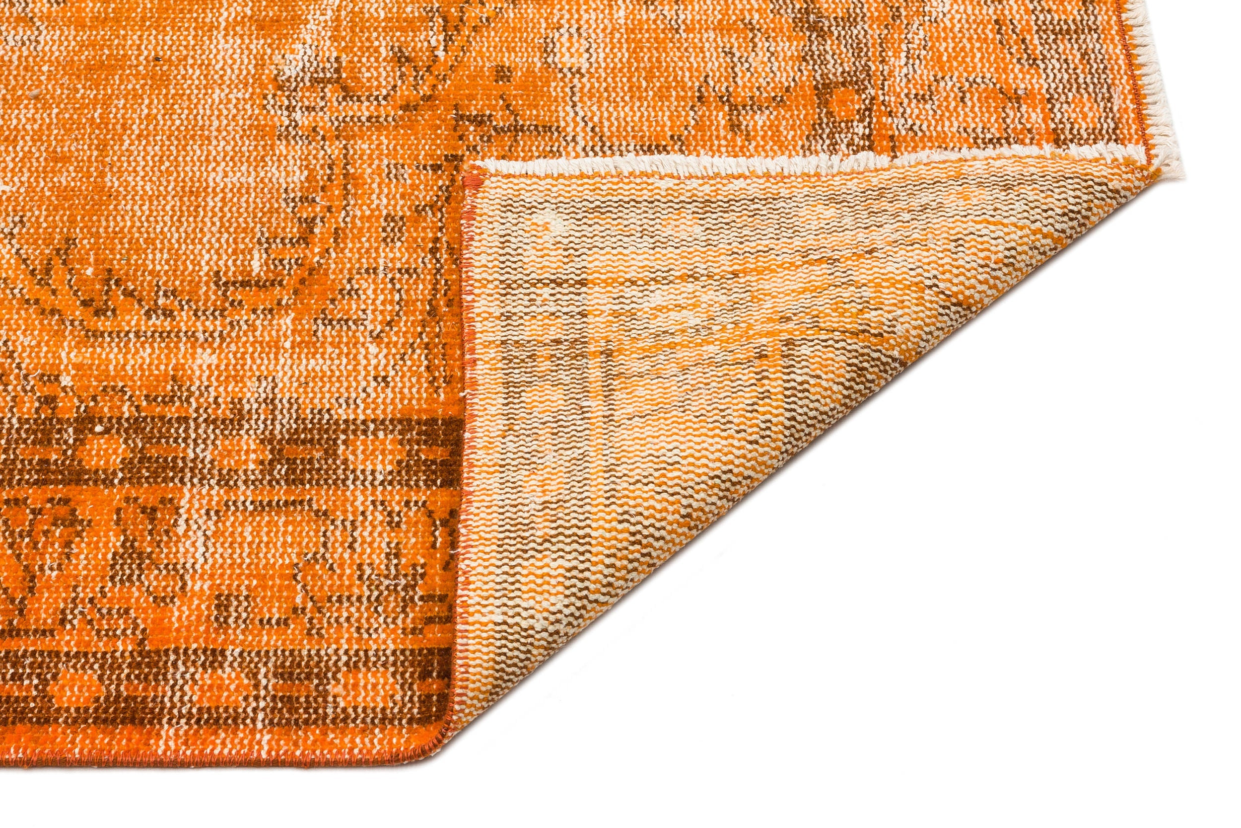 Atina Orange Vintage Wool Handmade Area Rug 4'6" x 8'7"