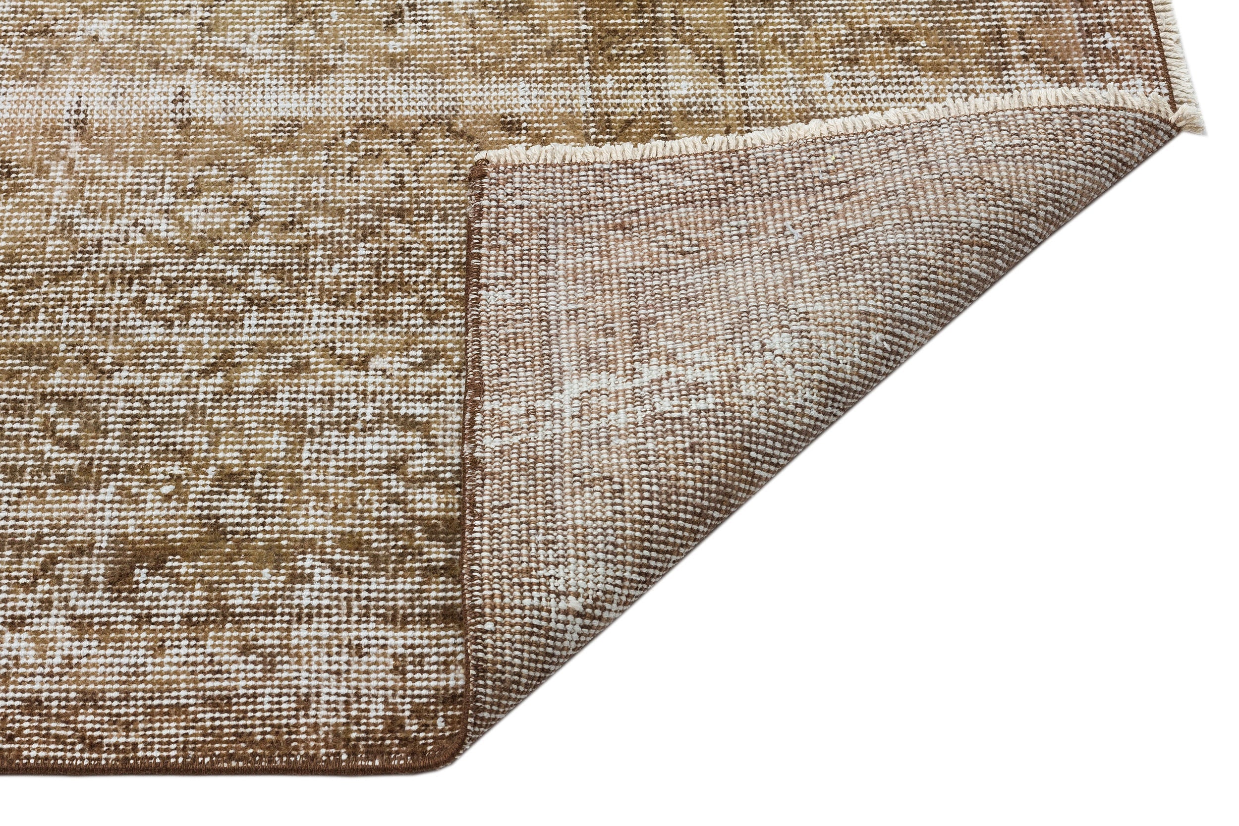 Atina Brown Vintage Wool Handmade Area Rug 6'7" x 10'2"