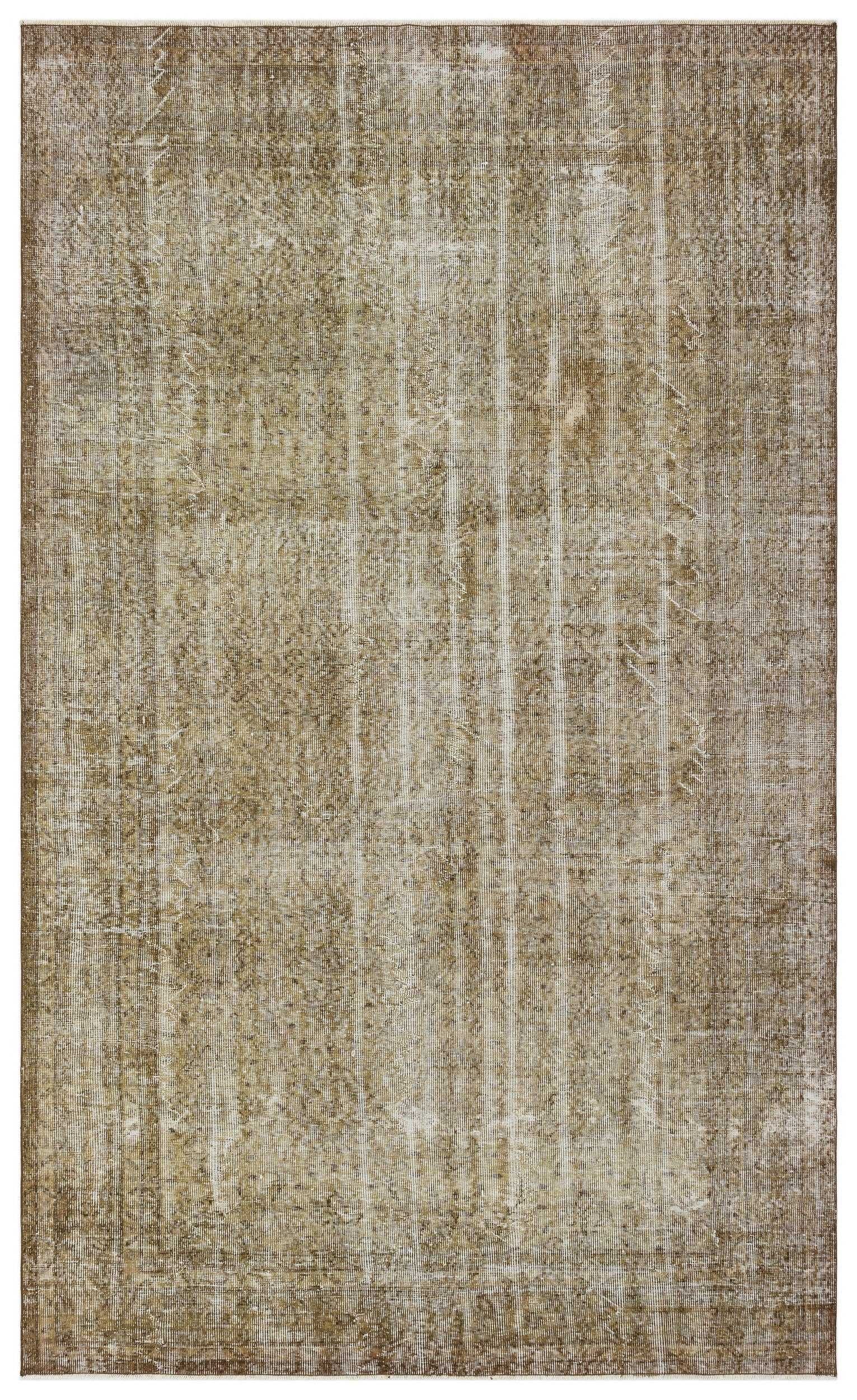 Atina Brown Vintage Wool Handmade Area Rug 6'7" x 10'2"