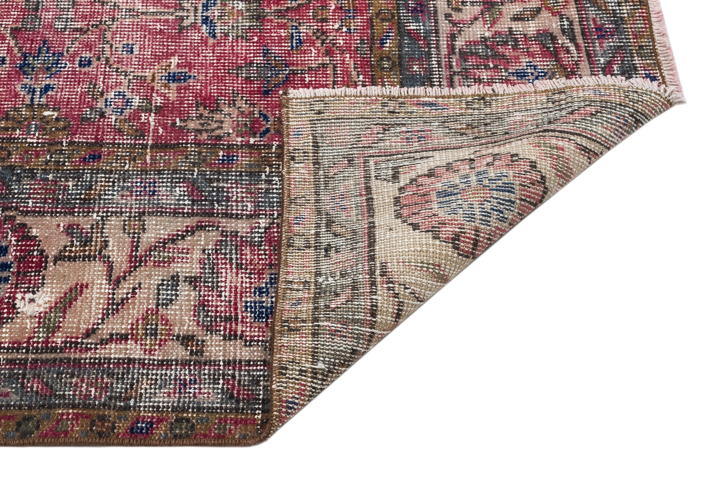 Atina Red Vintage Wool Handmade Area Rug 7'2" x 10'7"
