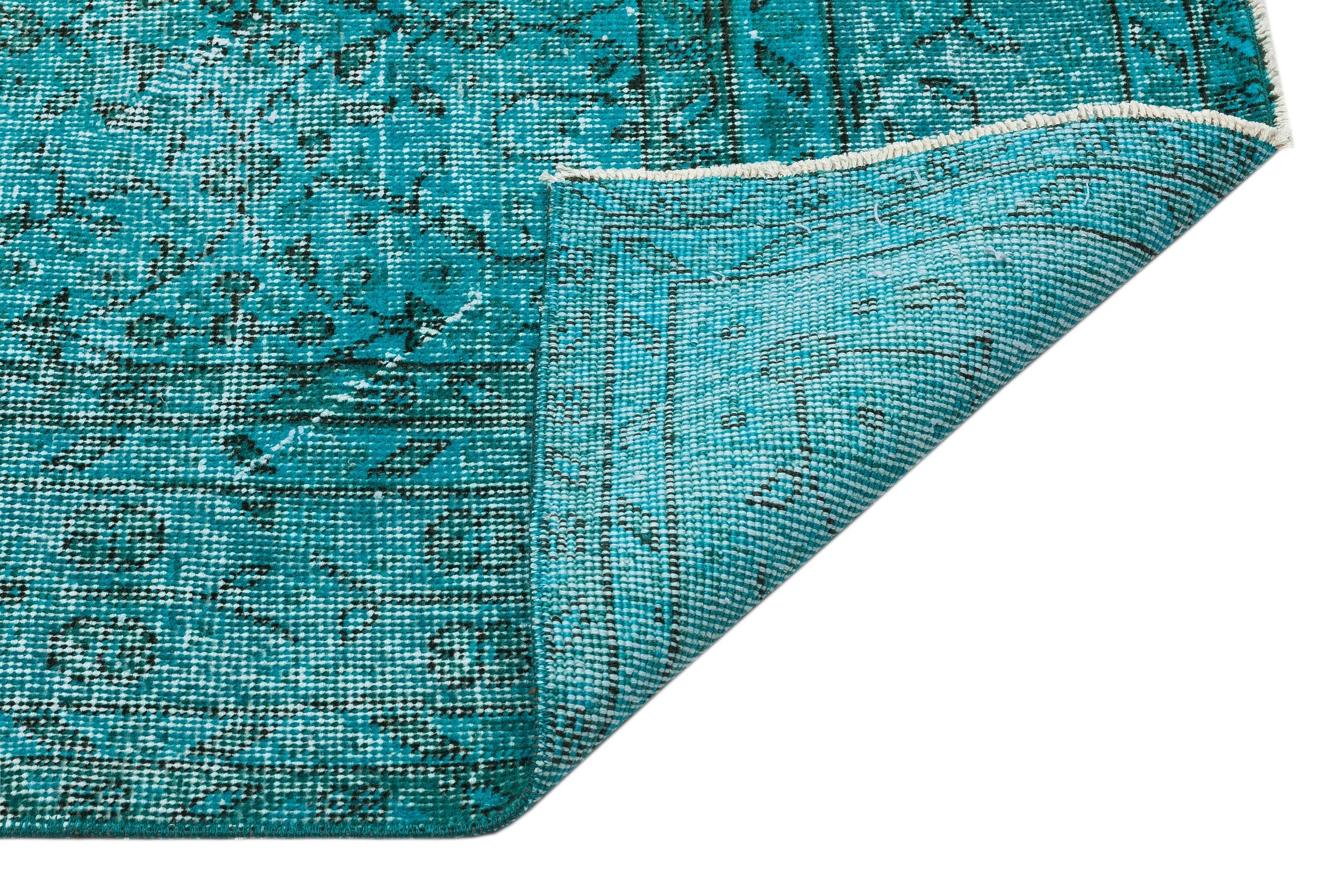 Atina Turquoise Vintage Wool Handmade Area Rug 5'8" x 8'10"