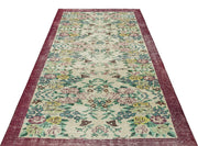 Atina Beige Vintage Wool Handmade Area Rug 4'11" x 8'3"