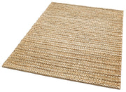 Beige Jute Rug - Hand Woven Natural Fiber Striped Area Rug for Living Room