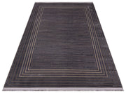 Grey Cotton Area Rug – Machine Made Classic Flatweave Non Slip Carpet