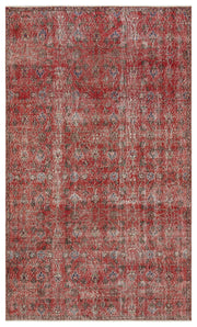 Atina Red Vintage Wool Handmade Area Rug 5'0" x 8'5"