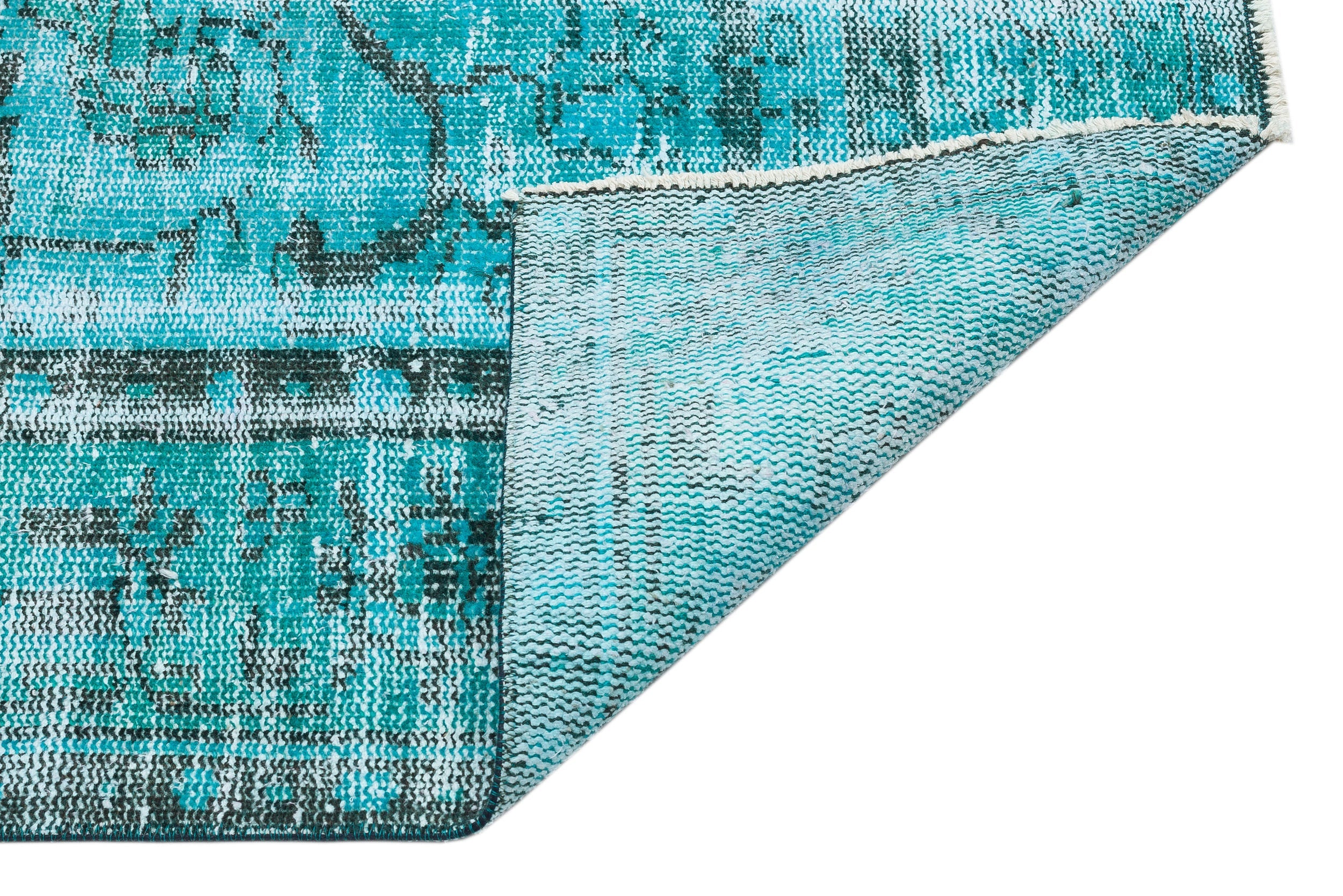Atina Turquoise Vintage Wool Handmade Area Rug 5'9" x 9'3"