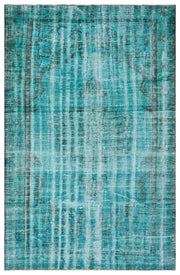 Atina Turquoise Vintage Wool Handmade Area Rug 5'9" x 9'3"