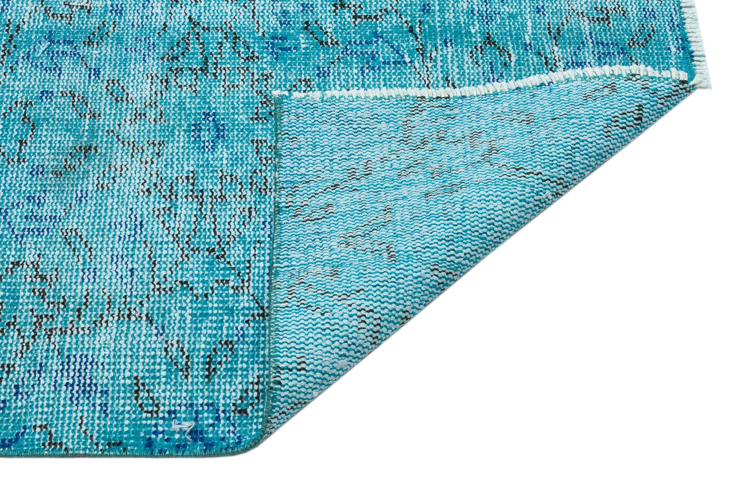 Atina Turquoise Vintage Wool Handmade Area Rug 6'8" x 10'2"