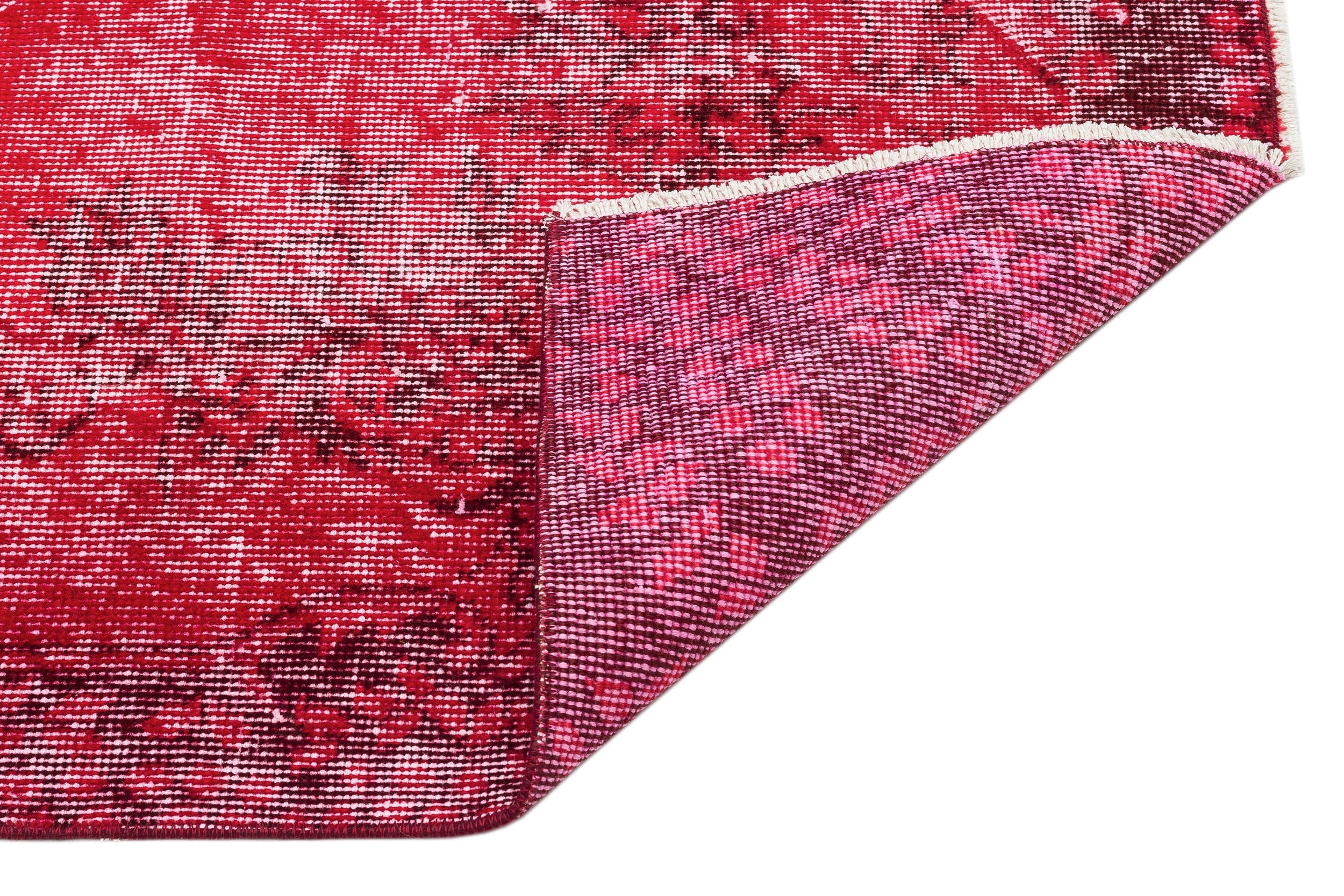 Atina Red Vintage Wool Handmade Area Rug 3'8" x 7'3"