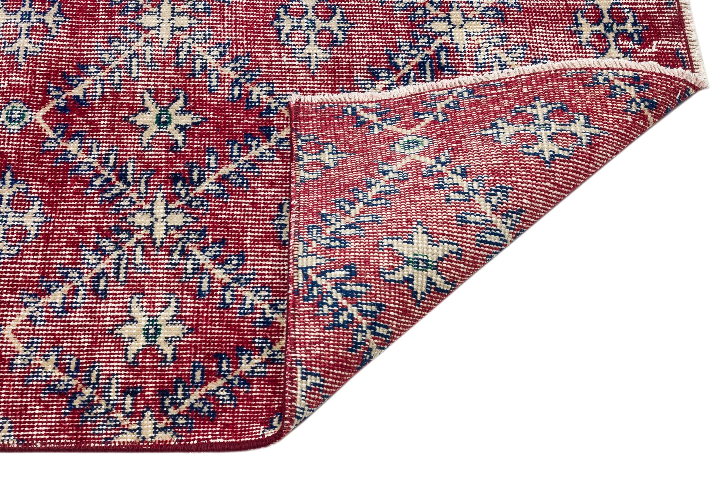Atina Red Vintage Wool Handmade Area Rug 5'1" x 8'4"