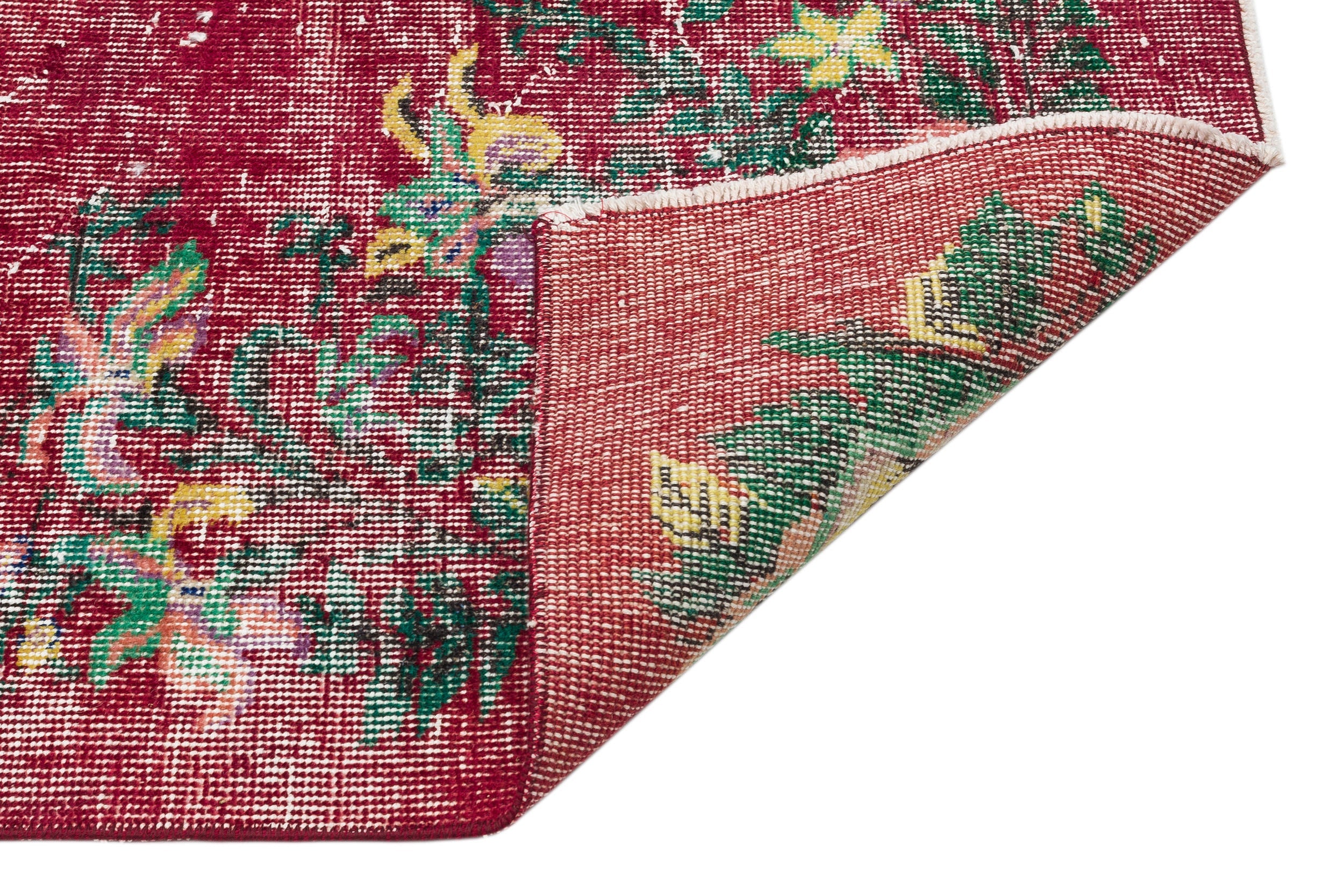 Atina Red Vintage Wool Handmade Area Rug 4'10" x 8'5"