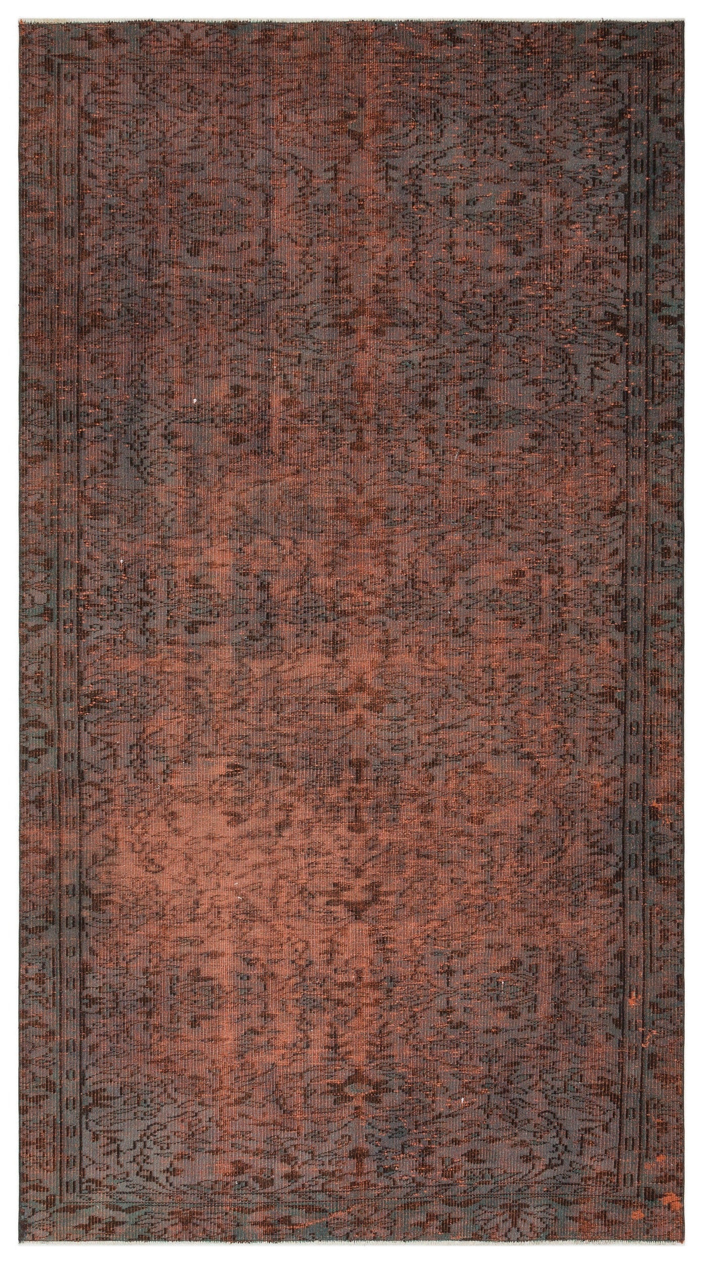 Atina Brown Vintage Wool Handmade Area Rug 5'3" x 9'9"