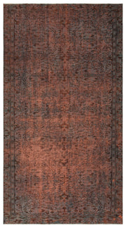 Atina Brown Vintage Wool Handmade Area Rug 5'3" x 9'9"